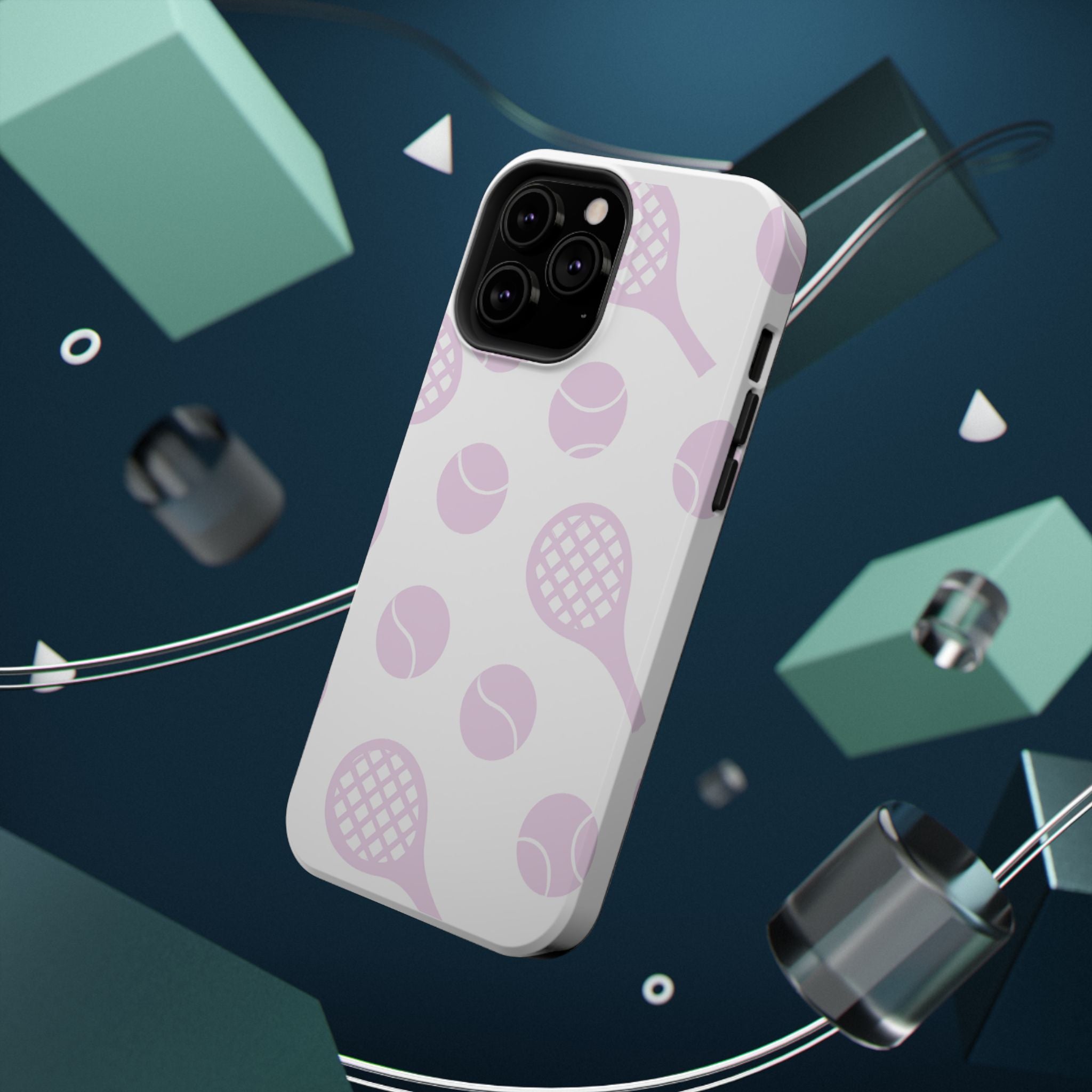 Tennis Impact-Resistant Phone Case — Pink Rackets & Balls