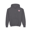 Girl's Junior Hoodie sweatshirt — “Let’s Go” Tennis Graphic Sweatshirt (Pink & Green)