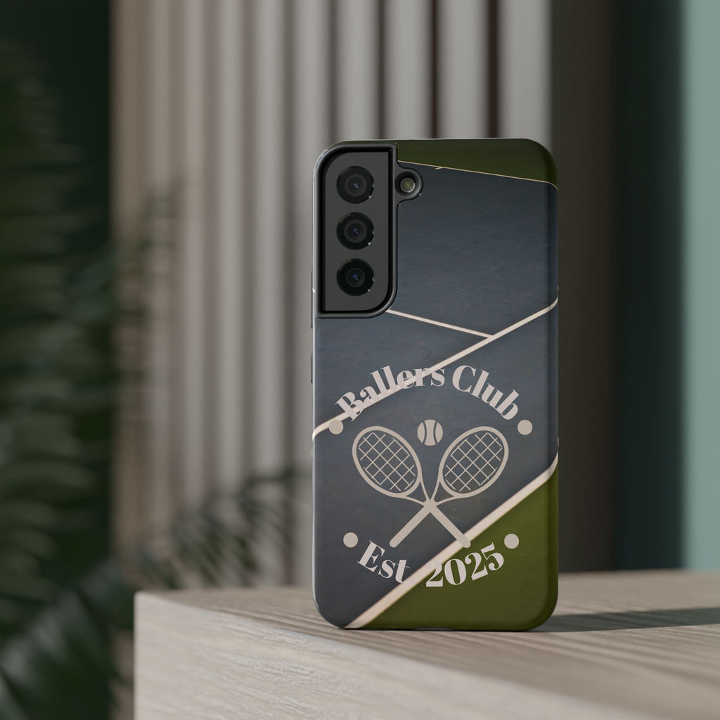 Tennis Impact-Resistant Phone Case — 'Ballers Club Est. 2025' Protective Cover