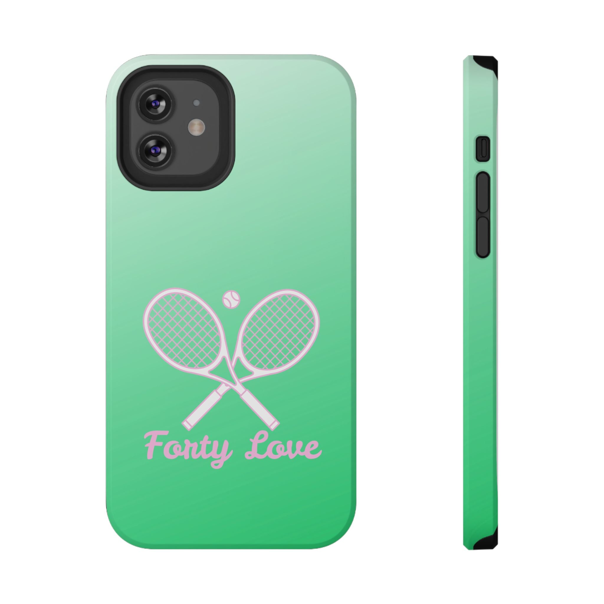 Tennis Impact-Resistant Phone Case — 'Forty Love', Green Gradient