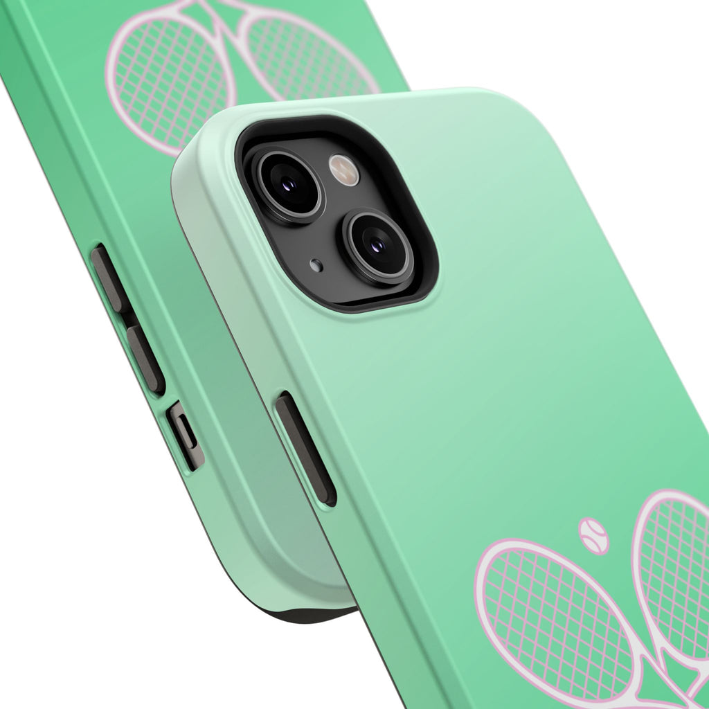 Tennis Impact-Resistant Phone Case — 'Forty Love', Green Gradient