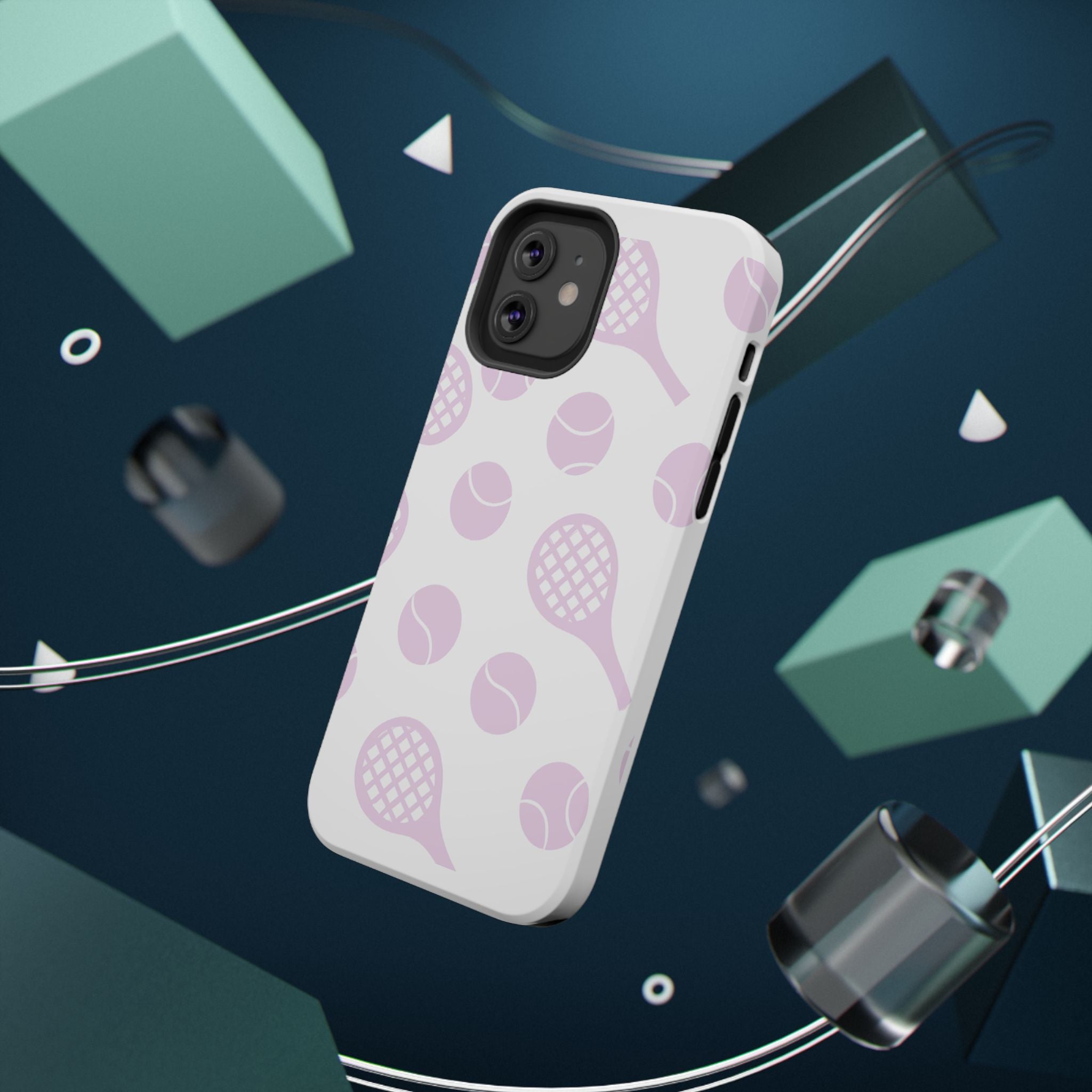 Tennis Impact-Resistant Phone Case — Pink Rackets & Balls