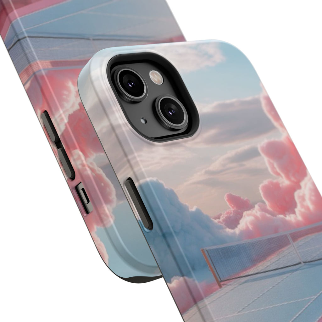 Tennis Impact-Resistant Phone Case — 'Dream Big' Pastel Cloud Tennis Court