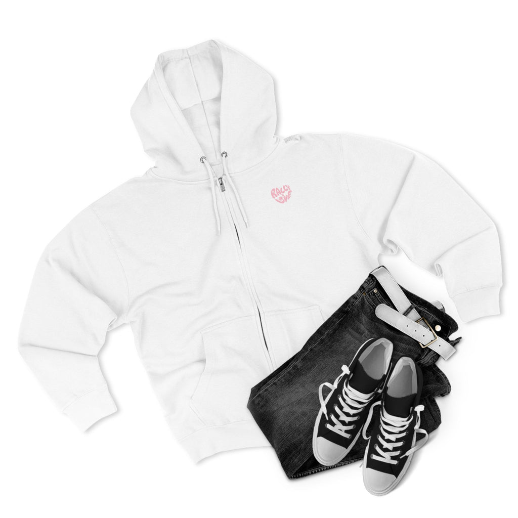 Women's Zip Hoodie — 'Rally & Love" primary logo Zip Hoodie sweatshirt