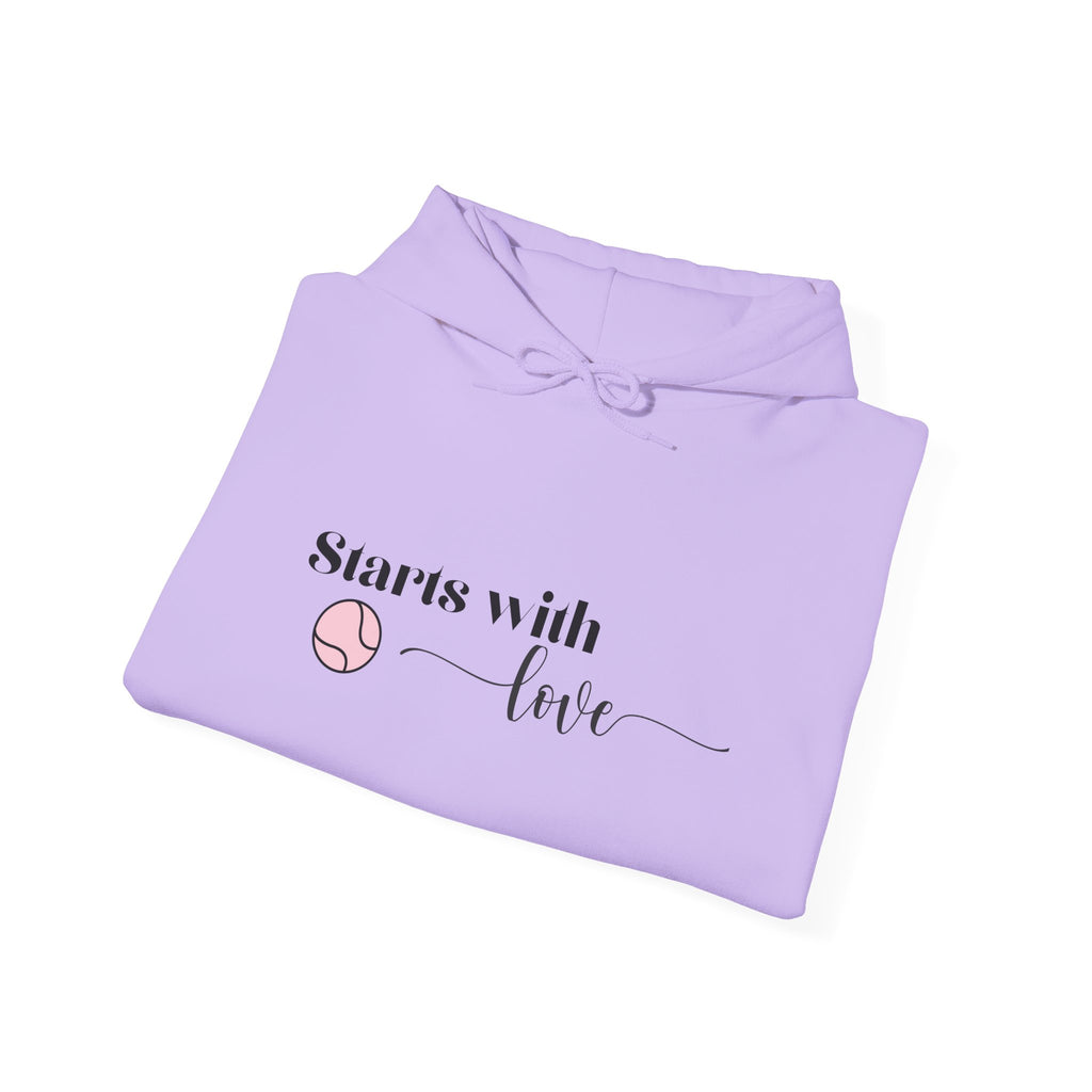 Women's Hoodie Sweatshirt- 'Starts with Love' tennis ball, Sports Graphic