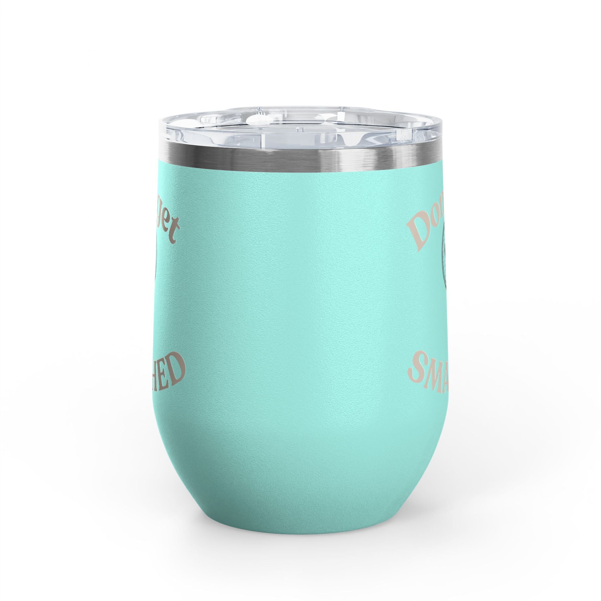 Wine Tumbler — Light tan/racket heart, "Don't Get Smashed" Tennis Wine Tumbler, 12oz