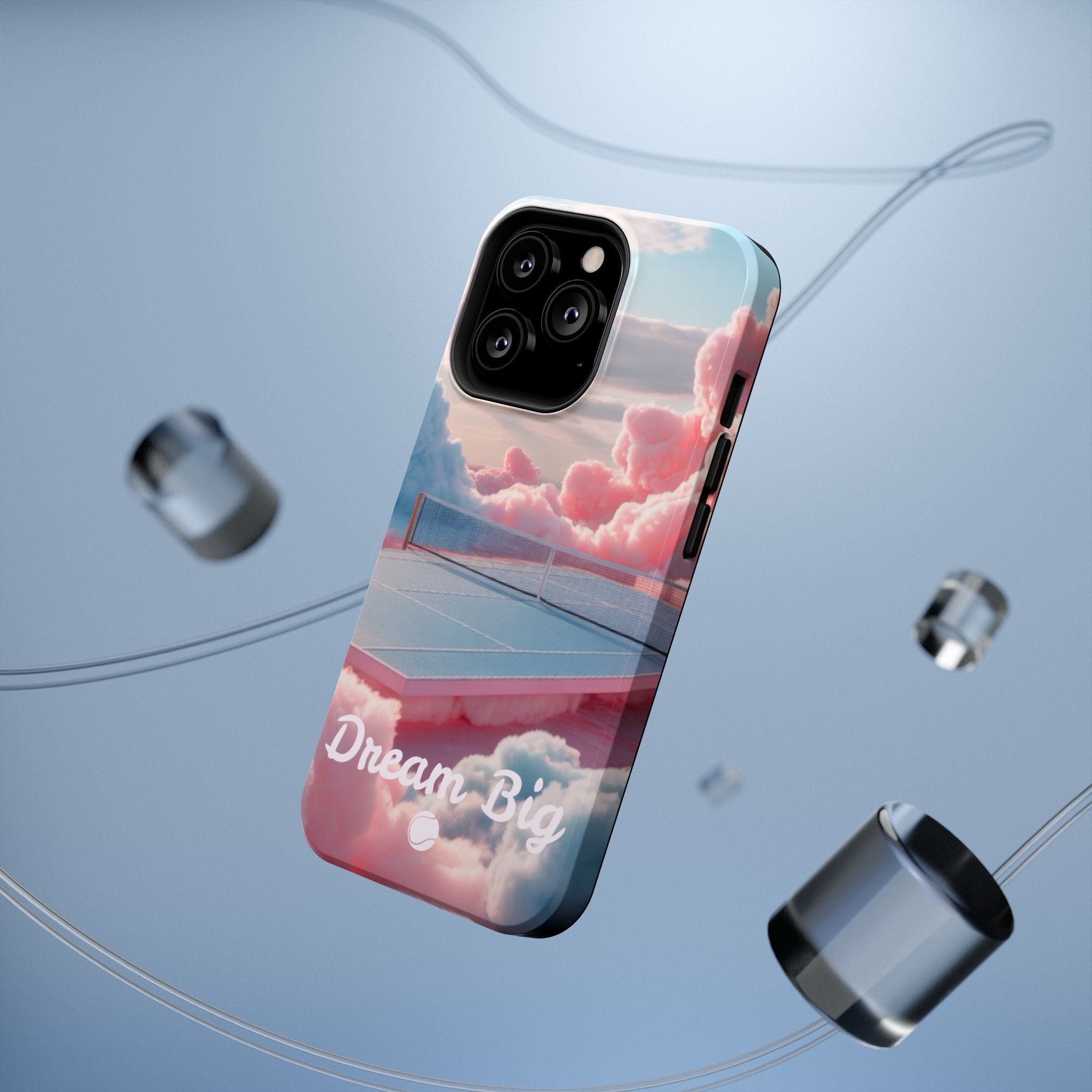 Tennis Impact-Resistant Phone Case — 'Dream Big' Pastel Cloud Tennis Court