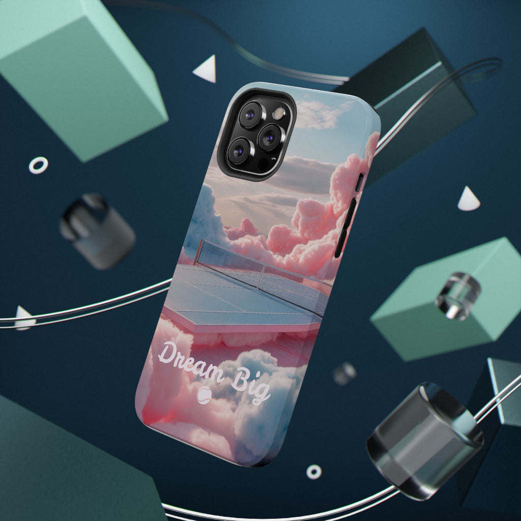 Tennis Impact-Resistant Phone Case — 'Dream Big' Pastel Cloud Tennis Court