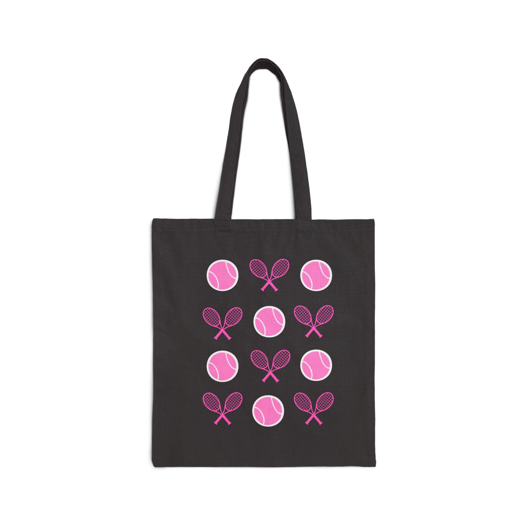 Tote Bag — Pink Tennis Rackets & Tennis Balls Canvas Tote