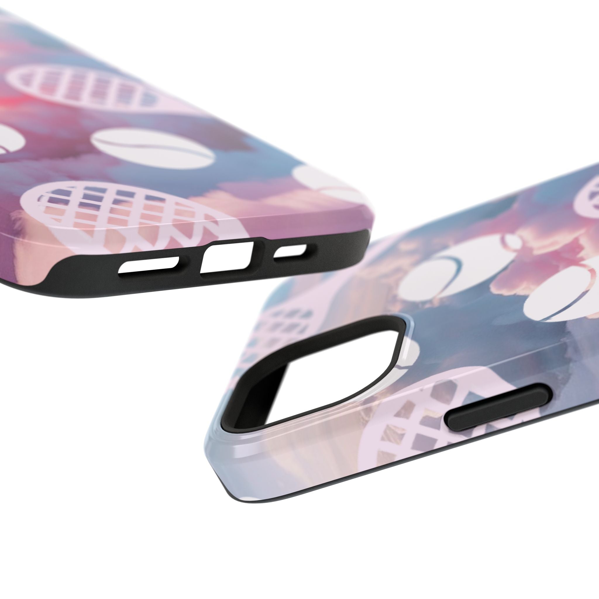 Tennis Impact-Resistant Phone Case — Tennis Rackets & Balls on Cloudscape