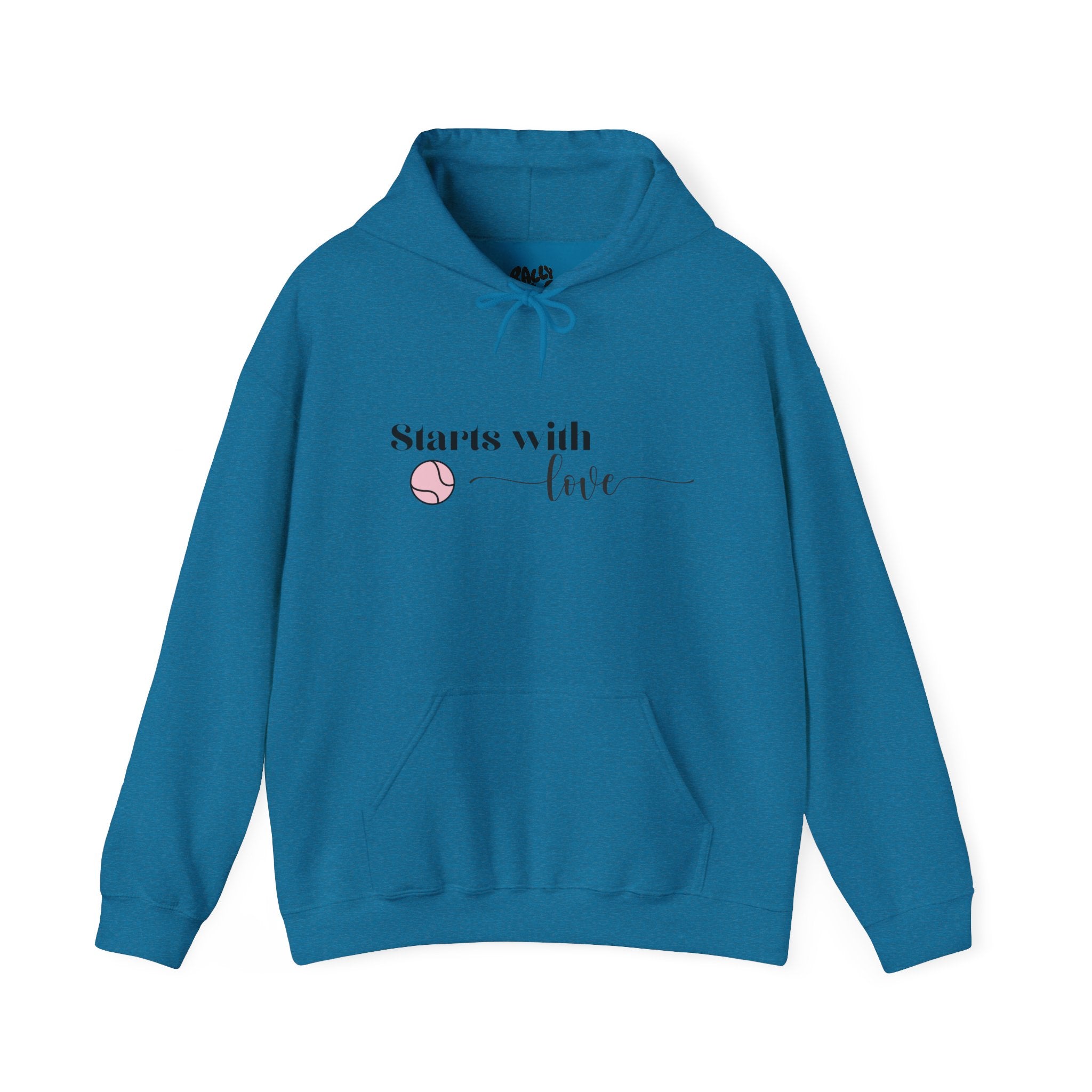 Women's Hoodie Sweatshirt- 'Starts with Love' tennis ball, Sports Graphic