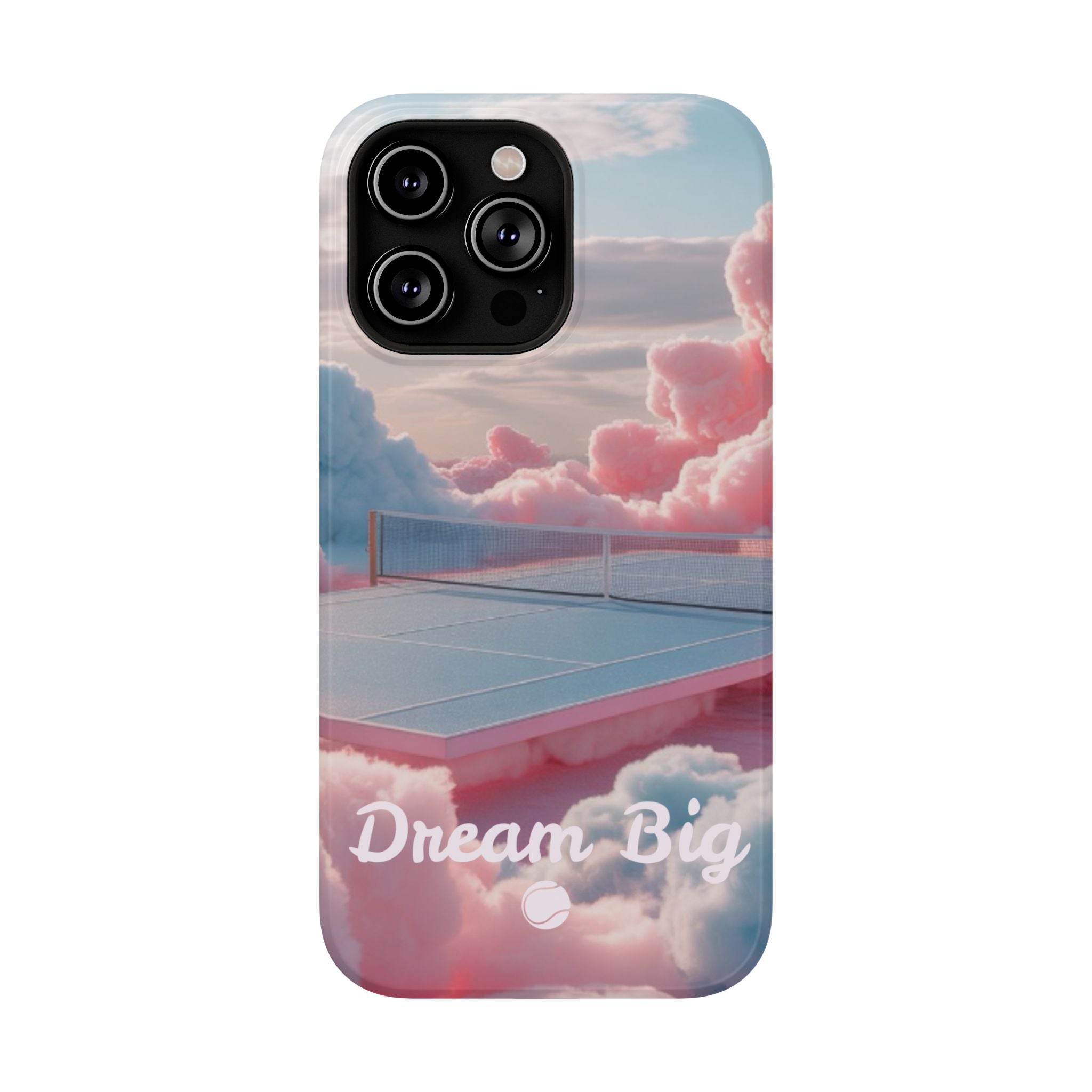 Tennis Impact-Resistant Phone Case — 'Dream Big' Pastel Cloud Tennis Court