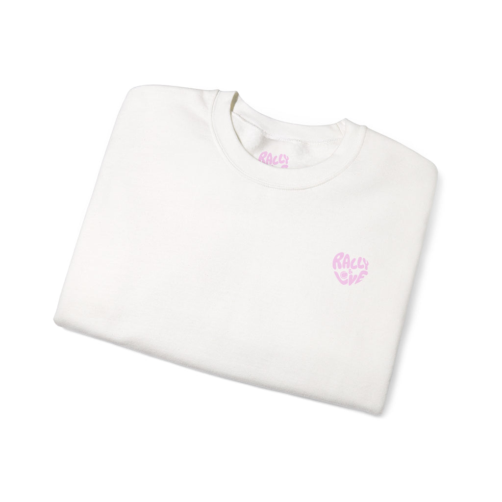 Women's Crewneck Sweatshirt - 'Tennis' Heart (R&L logo pink)