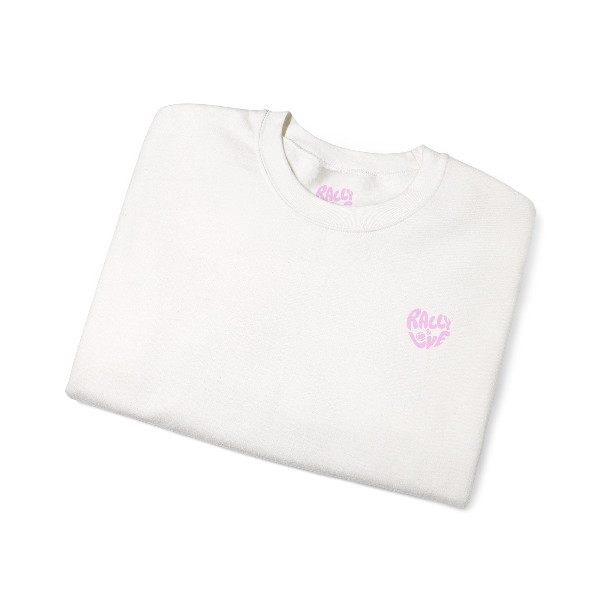 Women's Crewneck Sweatshirt - 'Tennis' Heart (R&L logo pink)