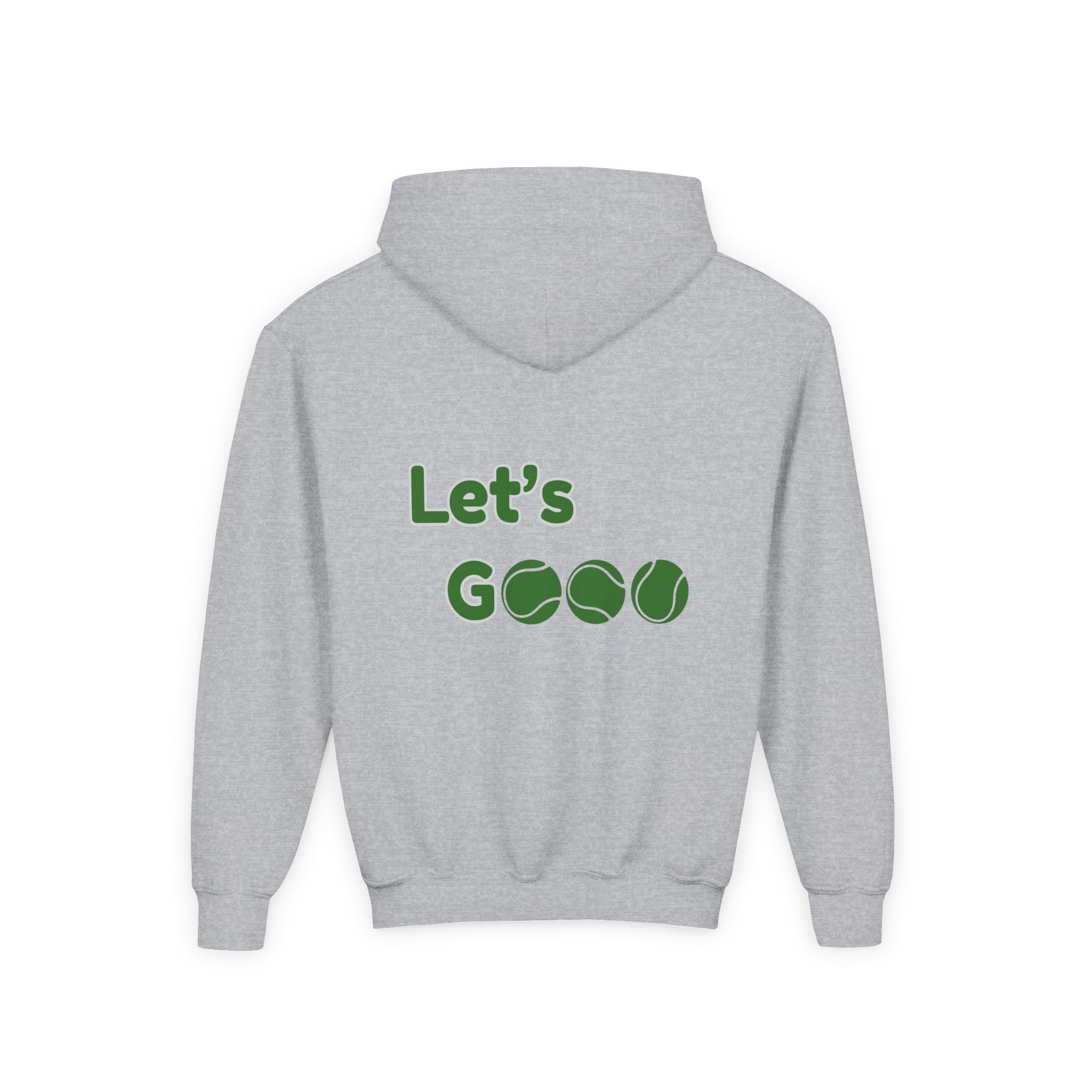 Boy's Junior Hoodie sweatshirt — “Let’s Go” Tennis Graphic Sweatshirt (Green)