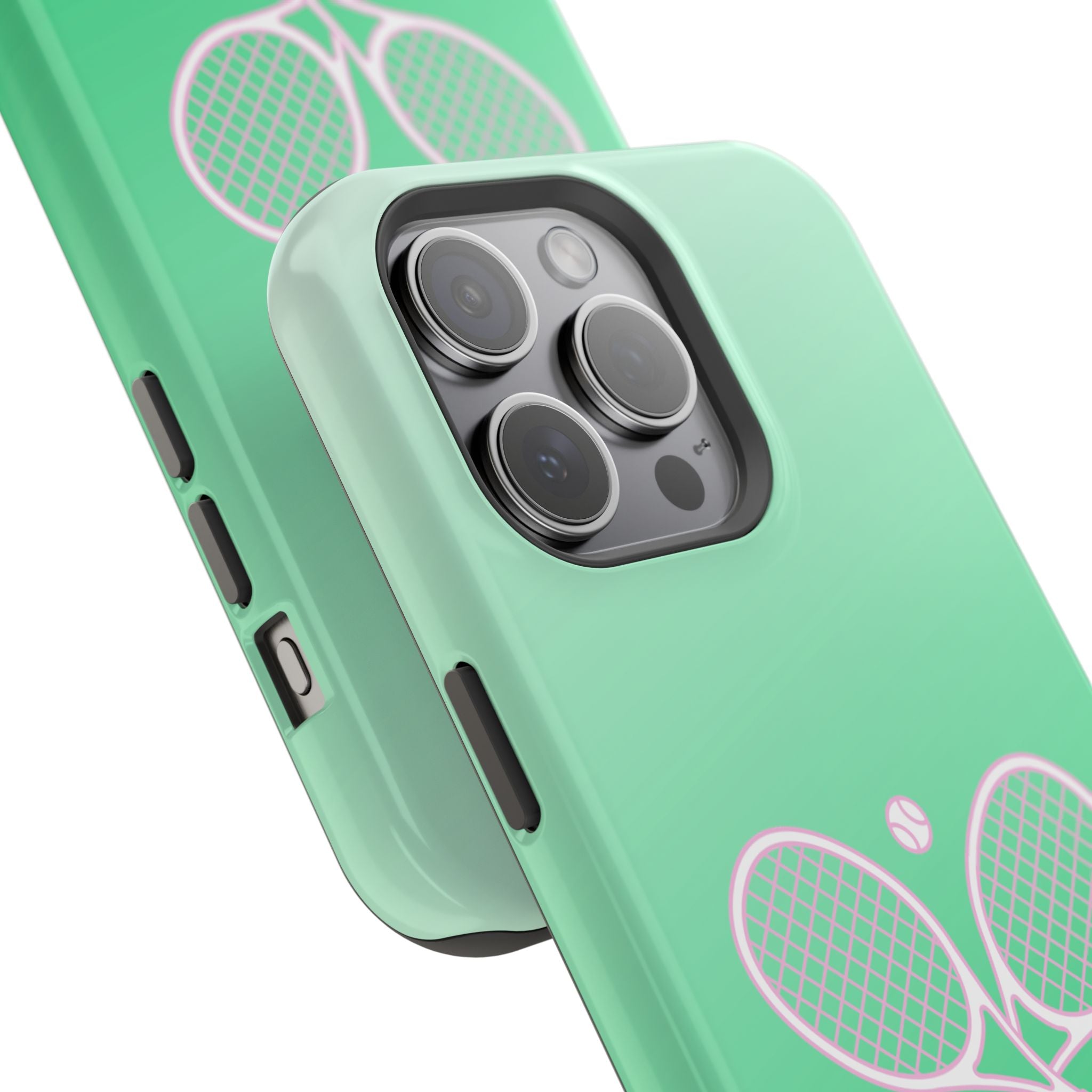 Tennis Impact-Resistant Phone Case — 'Forty Love', Green Gradient
