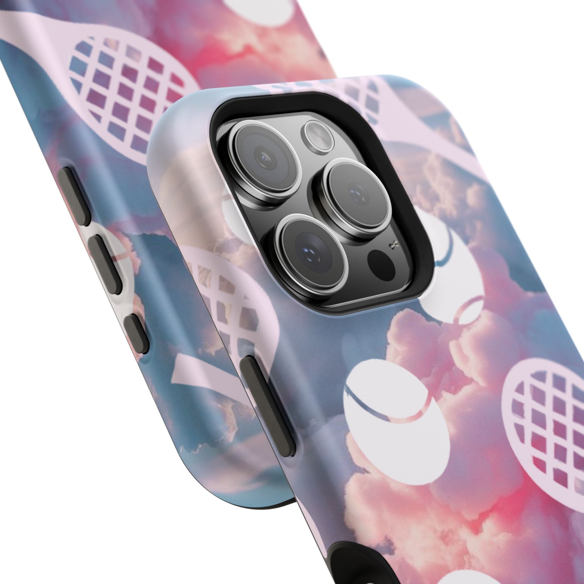 Tennis Impact-Resistant Phone Case — Tennis Rackets & Balls on Cloudscape