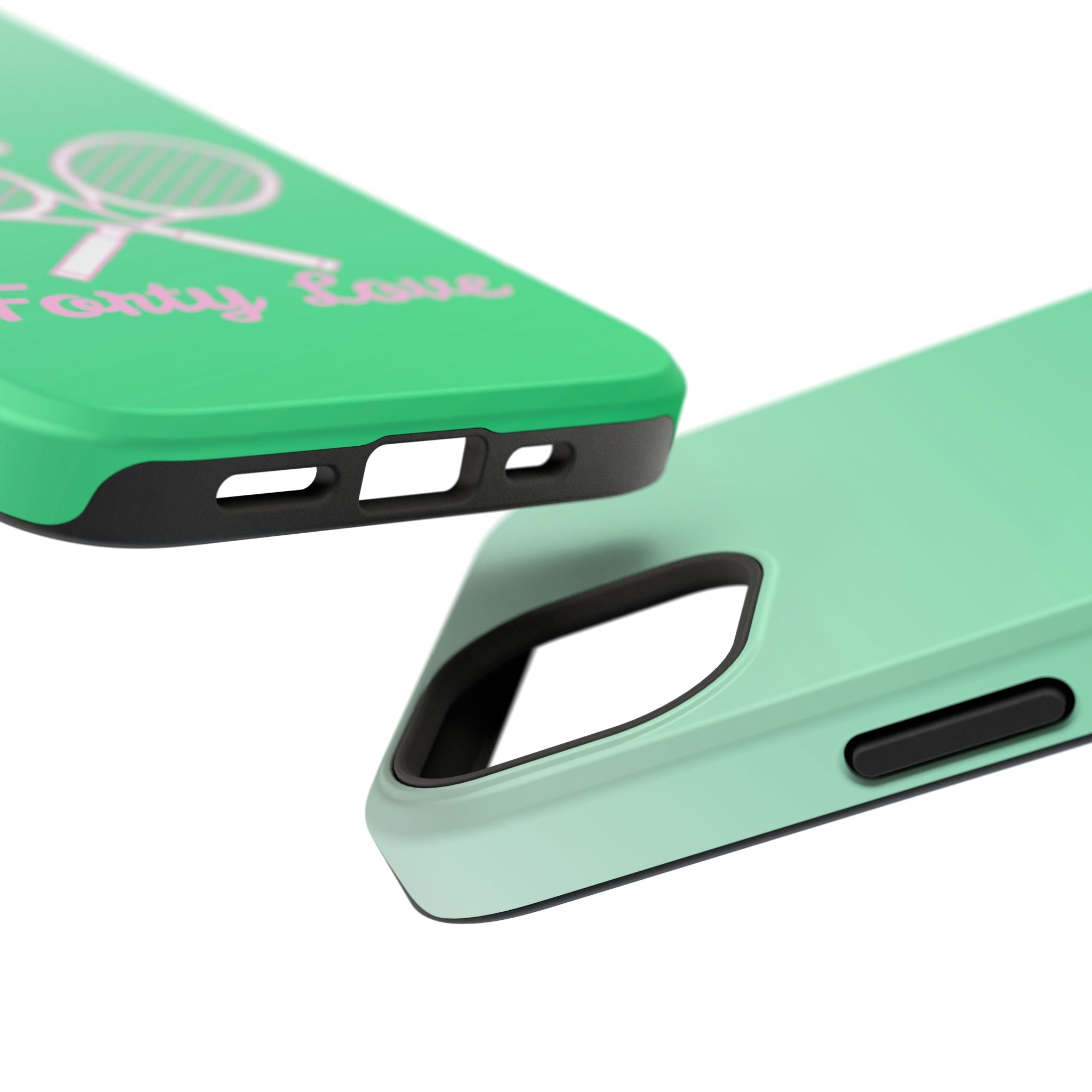Tennis Impact-Resistant Phone Case — 'Forty Love', Green Gradient