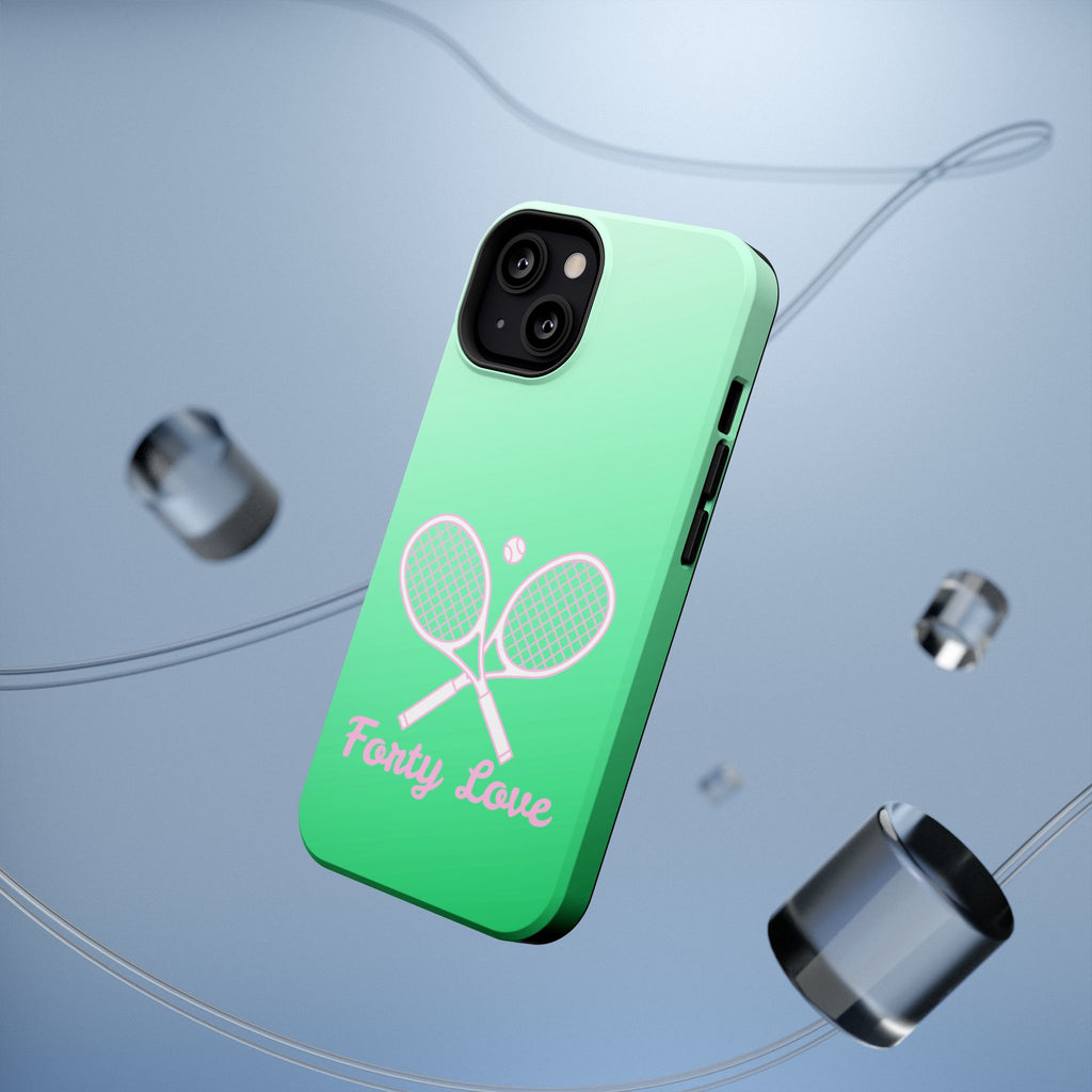Tennis Impact-Resistant Phone Case — 'Forty Love', Green Gradient