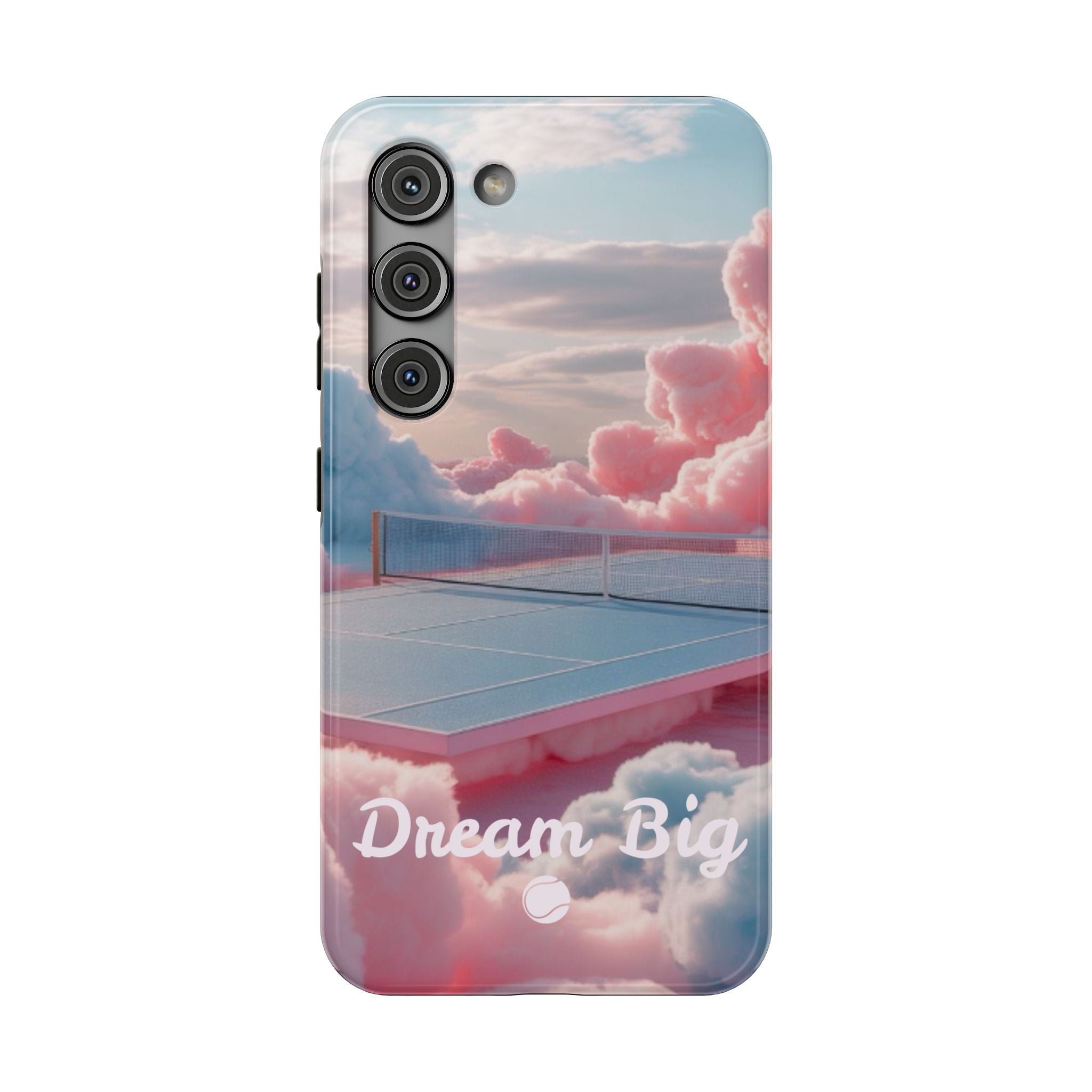 Tennis Impact-Resistant Phone Case — 'Dream Big' Pastel Cloud Tennis Court