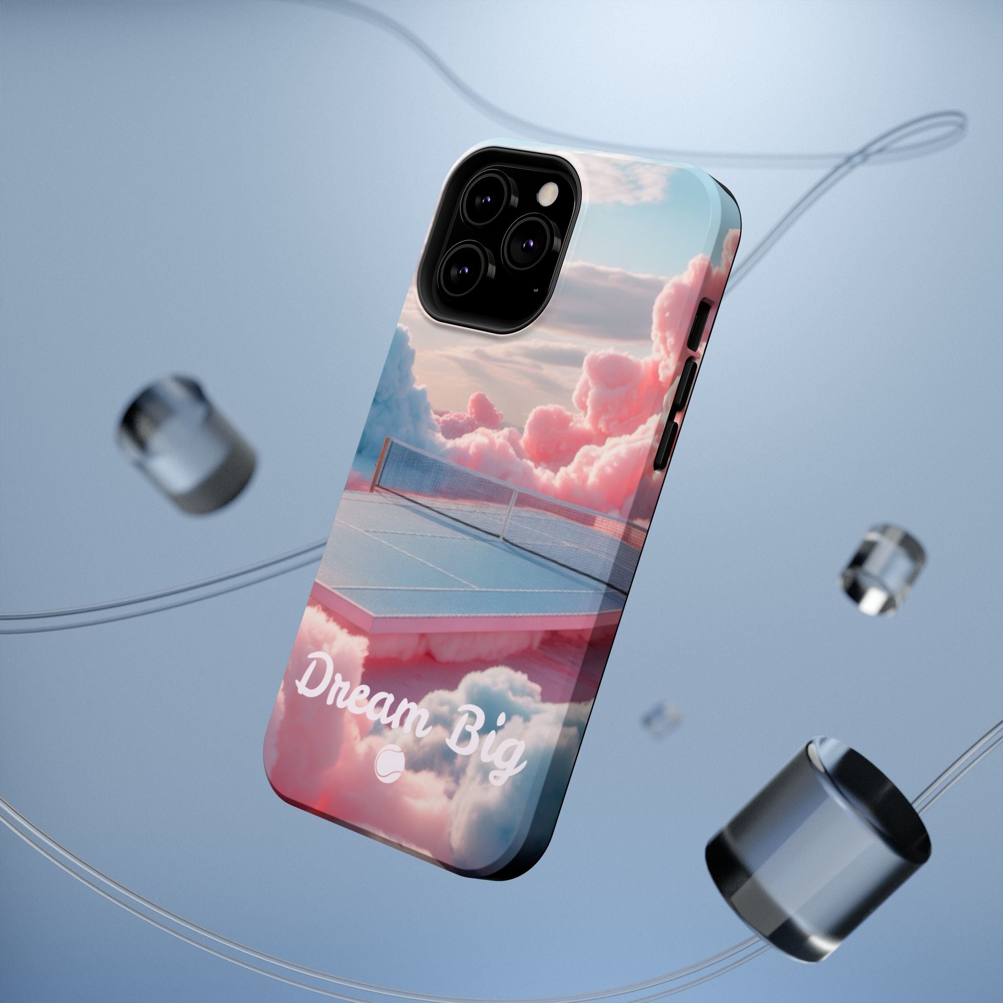 Tennis Impact-Resistant Phone Case — 'Dream Big' Pastel Cloud Tennis Court