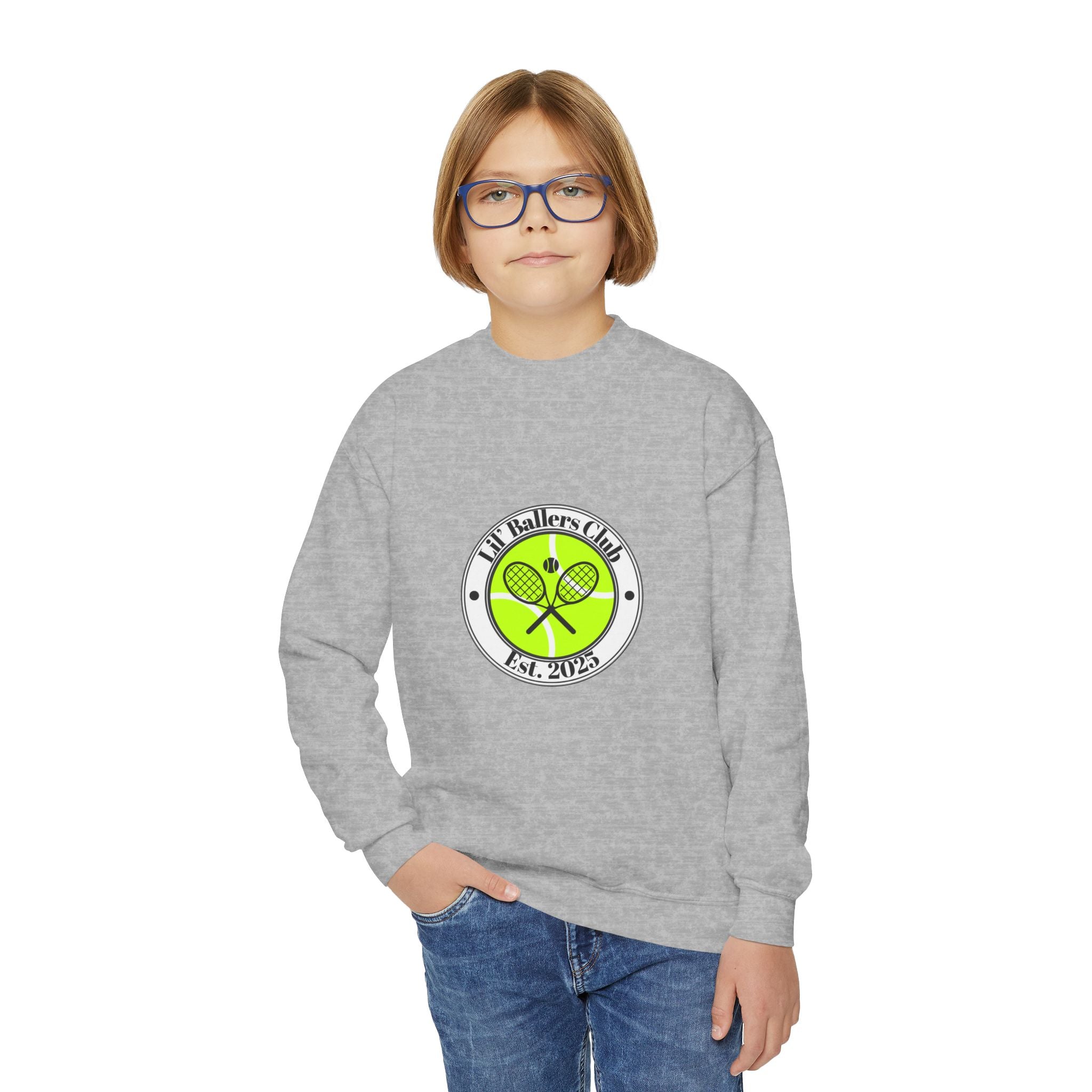 Boy's Juniors Crewneck Sweatshirt - "Lil' Baller's Club" Tennis Crewneck
