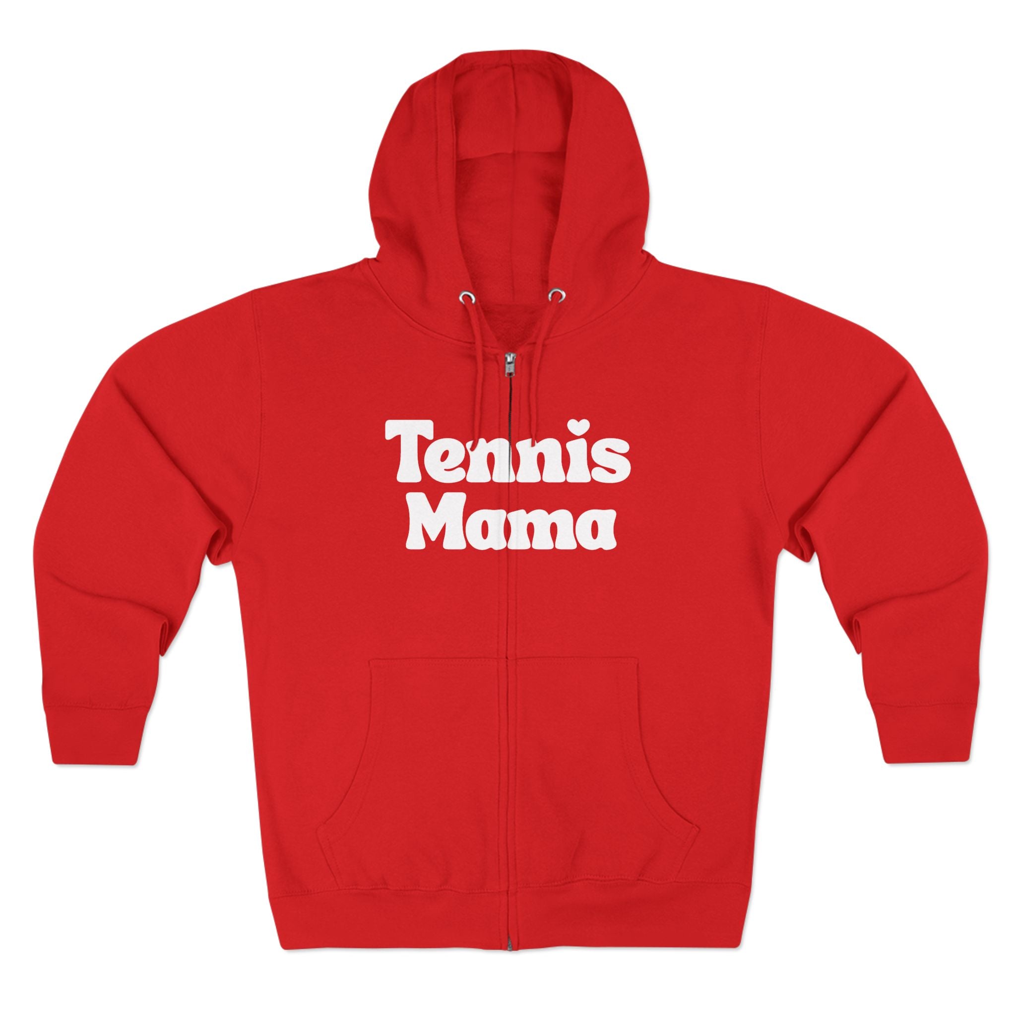 Women's Zip Hoodie — 'Tennis mama' Front Zip Hoodie sweatshirt (white)