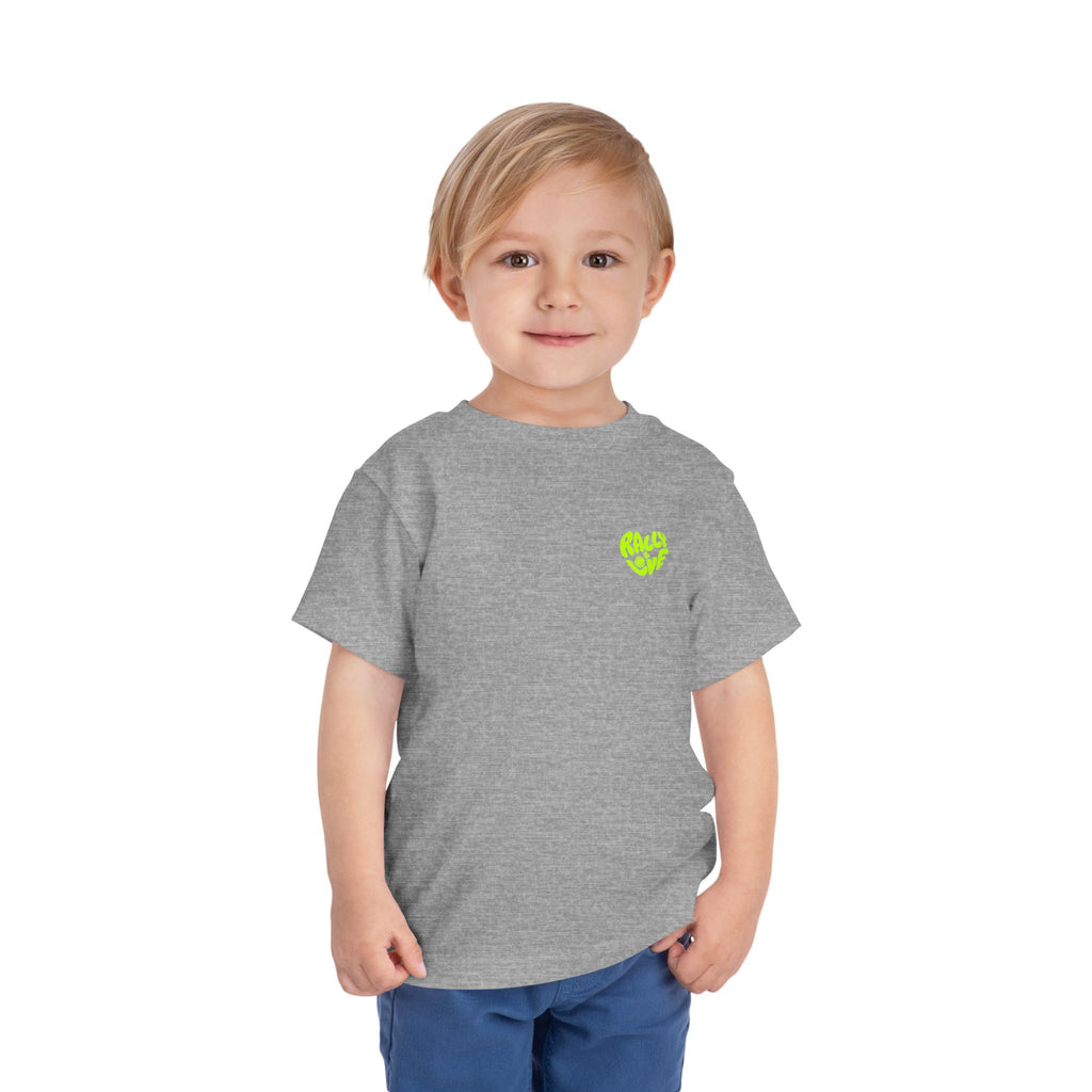 Boy Toddler Junior's Tee — 'Rally & Love' Heart Graphic T-Shirt (neon)