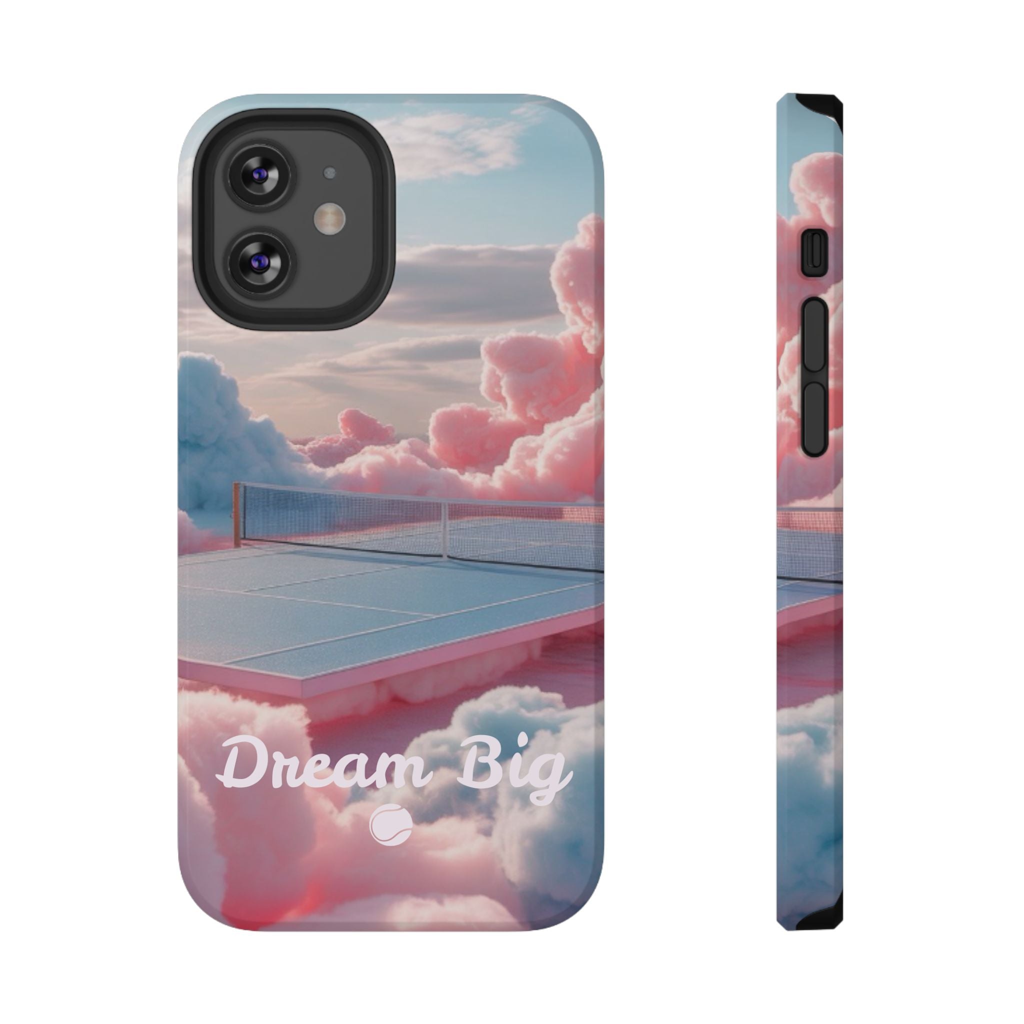 Tennis Impact-Resistant Phone Case — 'Dream Big' Pastel Cloud Tennis Court