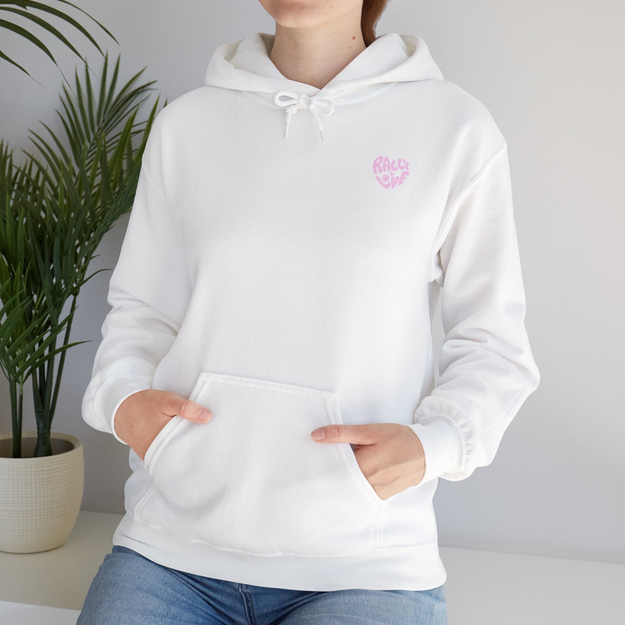 Women's Hoodie Sweatshirt — Ombre 'TENNIS' Repeating Back Print