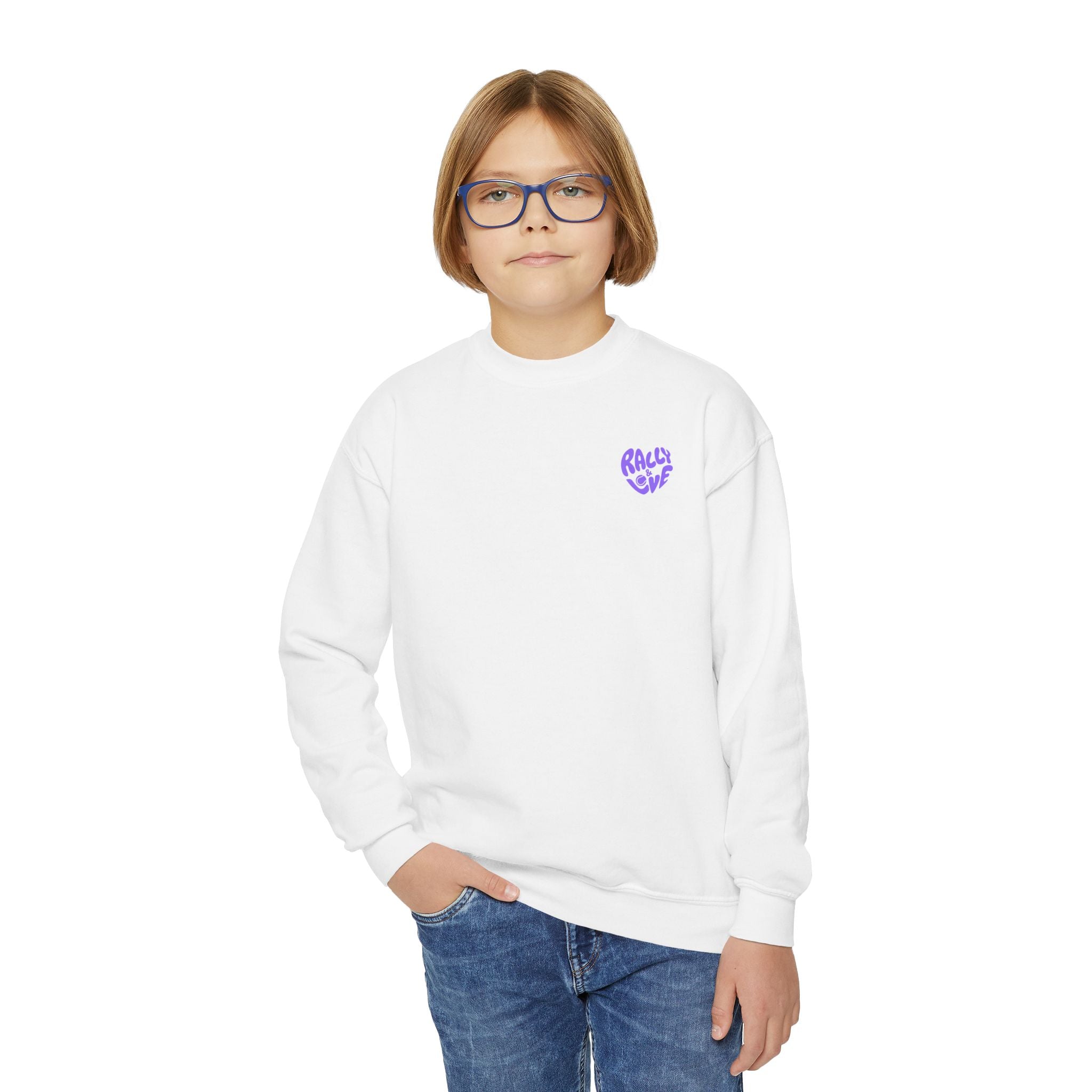 Girl's Junior Tennis Crewneck Sweatshirt – Retro Gradient "TENNIS" Graphic