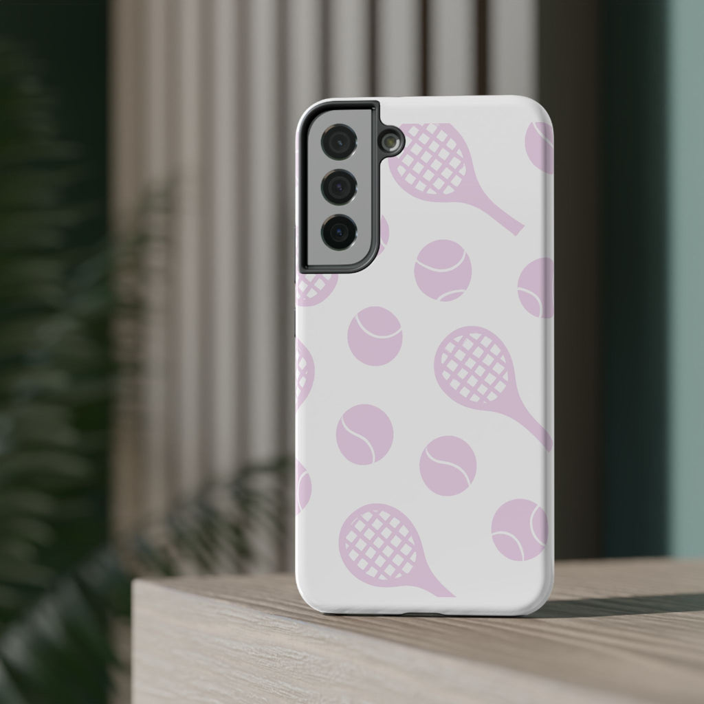 Tennis Impact-Resistant Phone Case — Pink Rackets & Balls