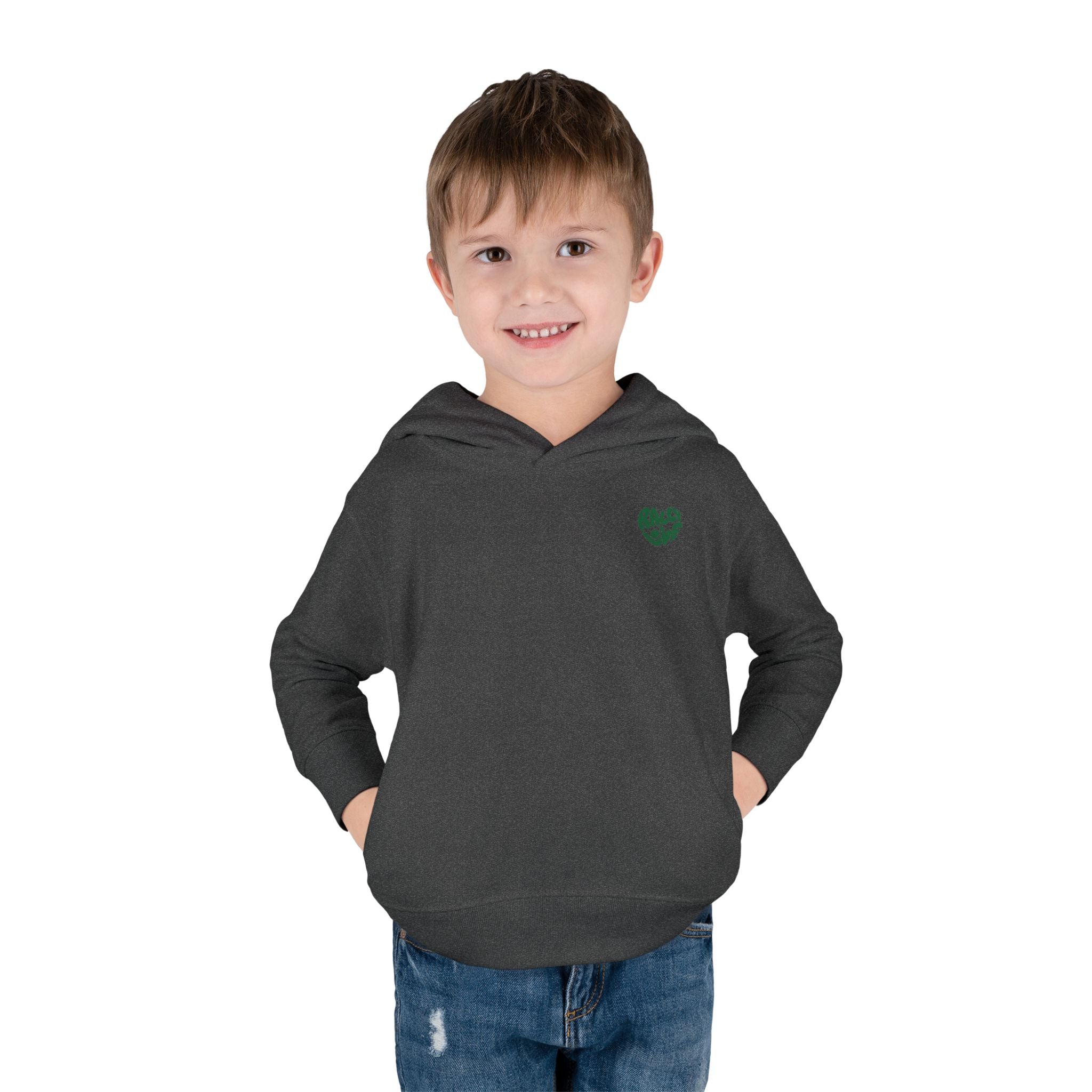 Boy Toddler's Junior Hoodie — “Let’s Go” Tennis Graphic Sweatshirt (Green)