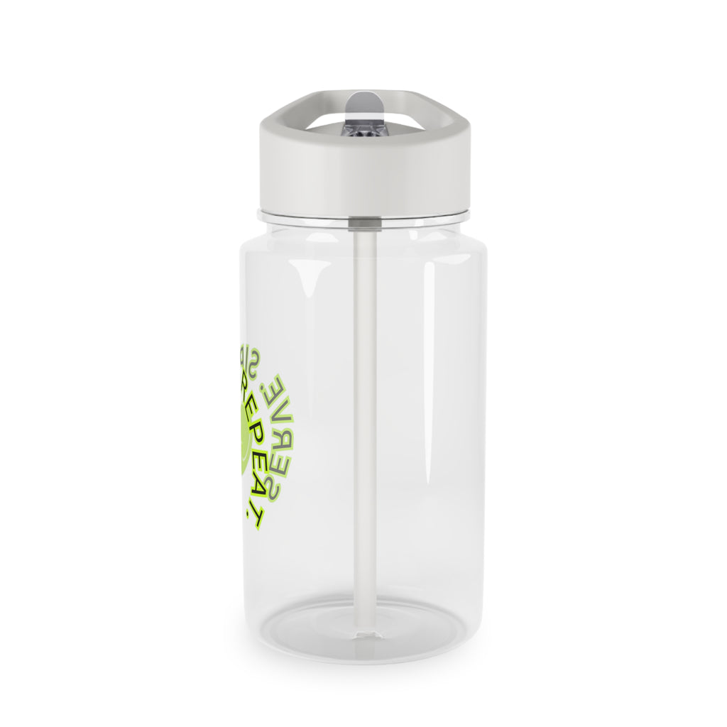 Juniors Water Bottle, 16.9oz - 'Serve. Sip. Repeat', black/yellow, tennis ball