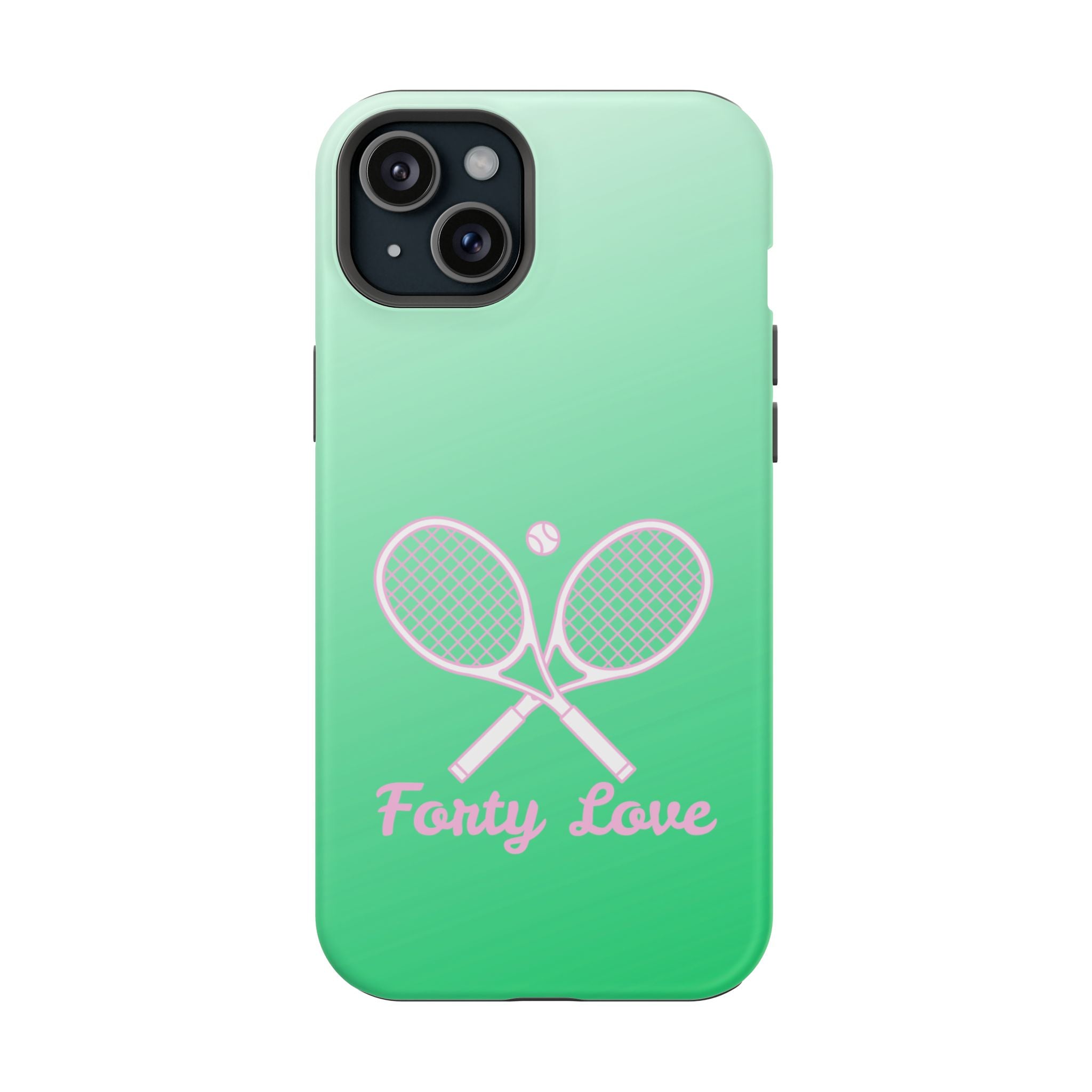 Tennis Impact-Resistant Phone Case — 'Forty Love', Green Gradient