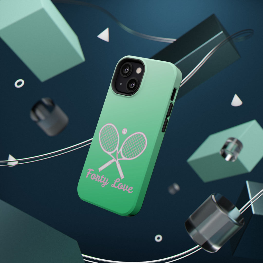 Tennis Impact-Resistant Phone Case — 'Forty Love', Green Gradient