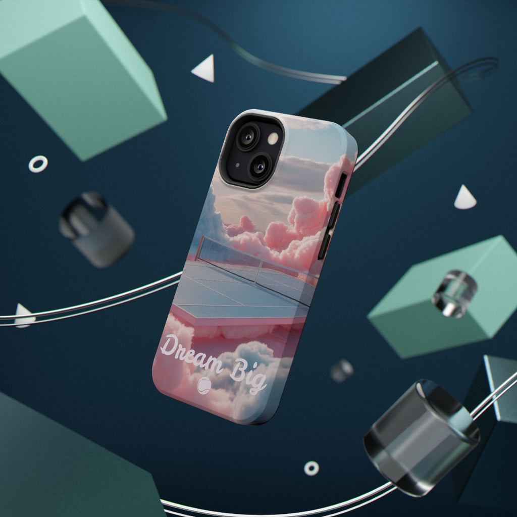 Tennis Impact-Resistant Phone Case — 'Dream Big' Pastel Cloud Tennis Court