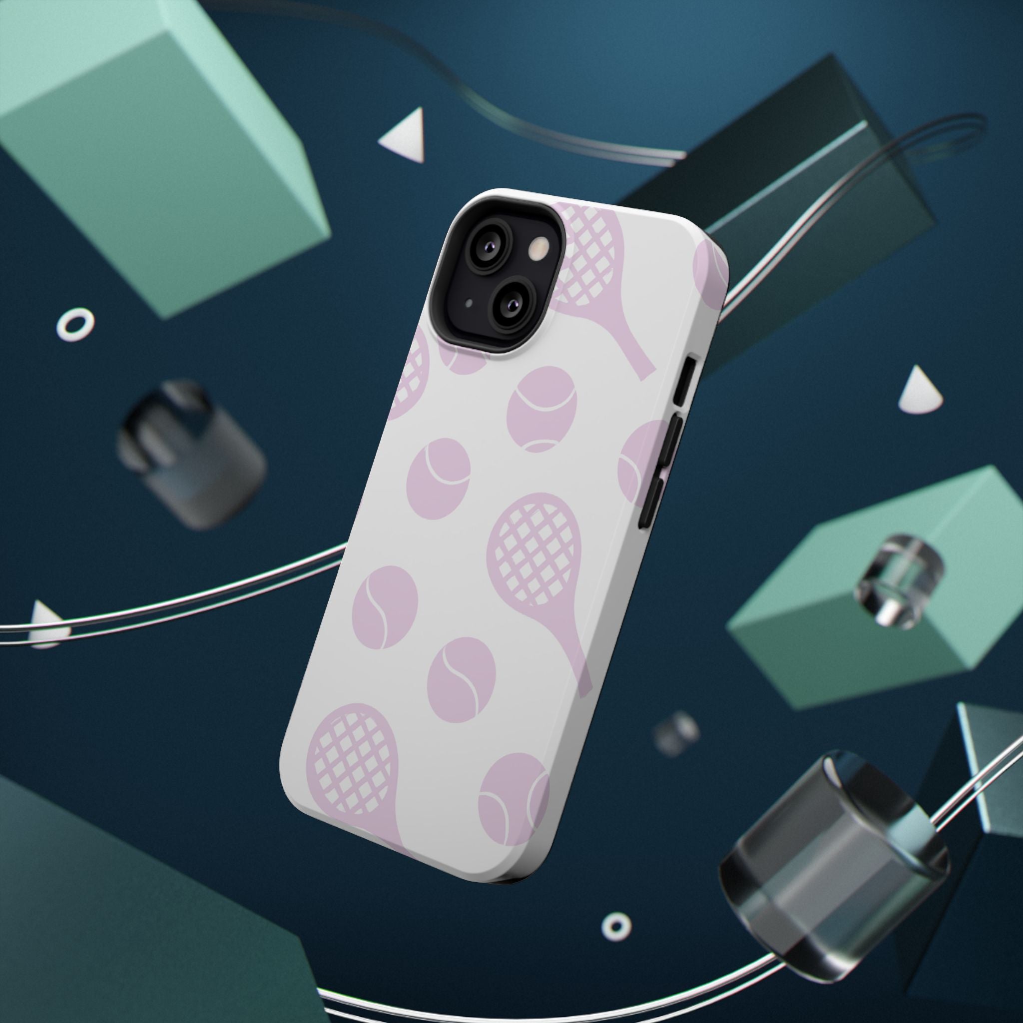 Tennis Impact-Resistant Phone Case — Pink Rackets & Balls