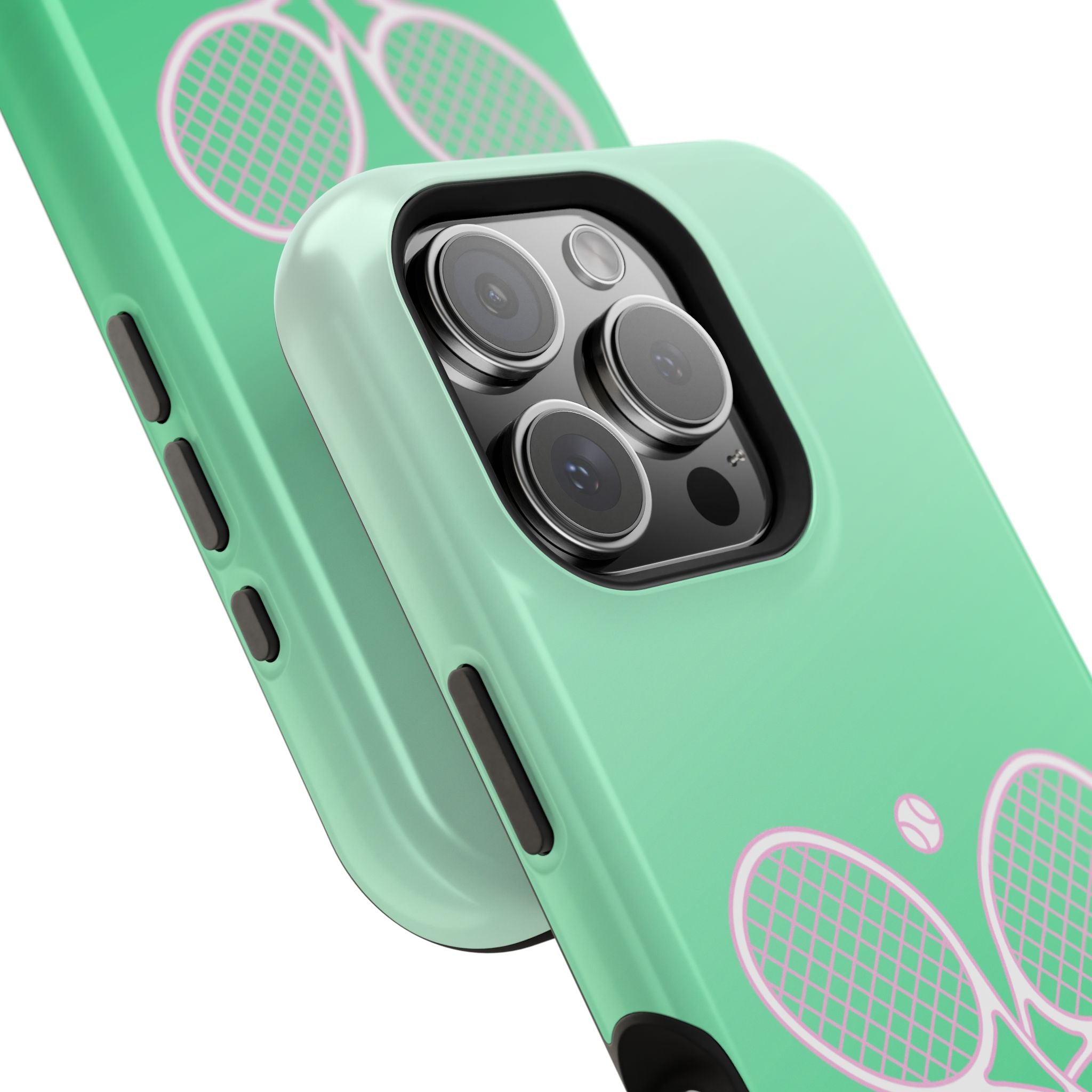 Tennis Impact-Resistant Phone Case — 'Forty Love', Green Gradient
