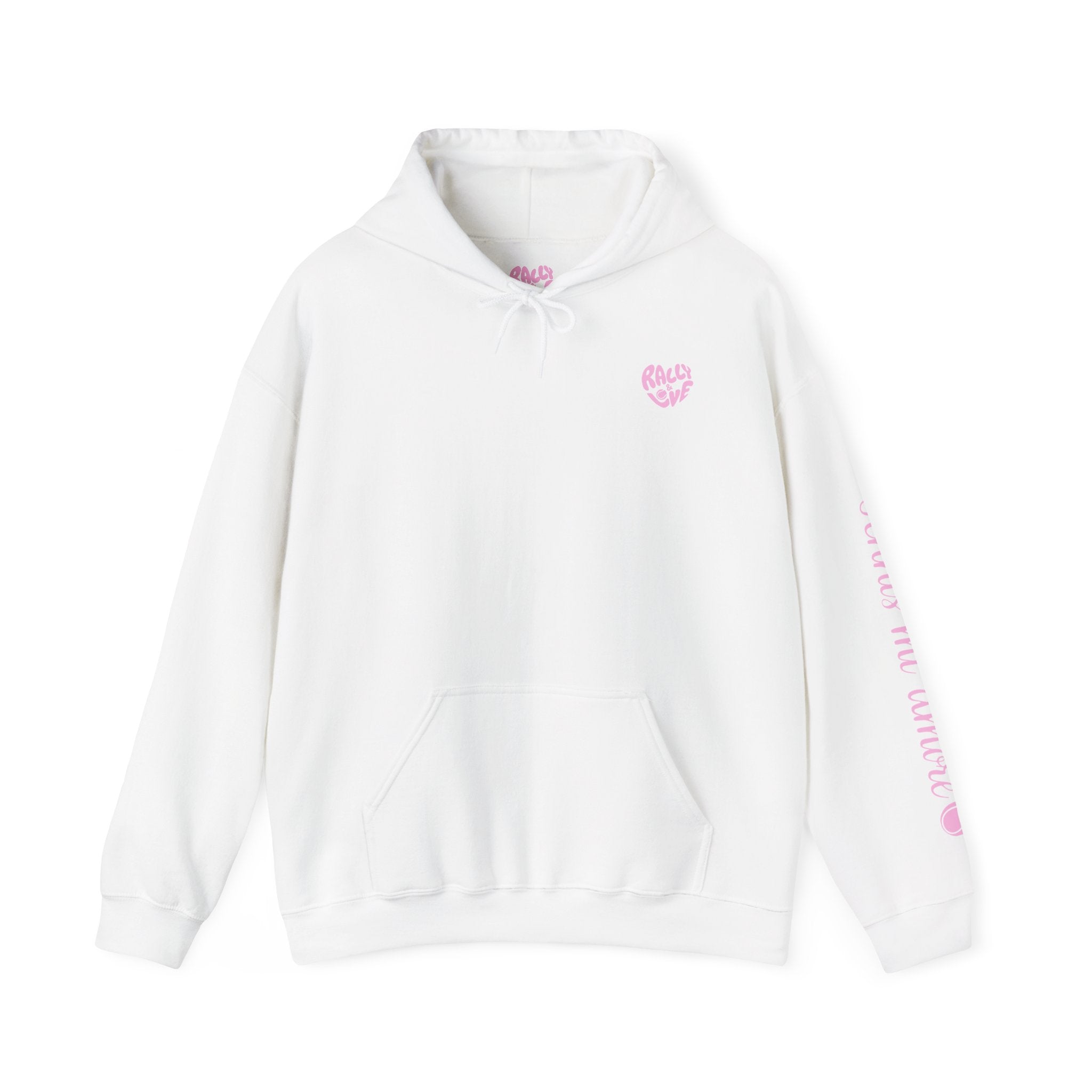 Women's Hoodie sweatshirt — "Tennis mi amore" Tennis Ball Sleeve Design (bubblegum pink)