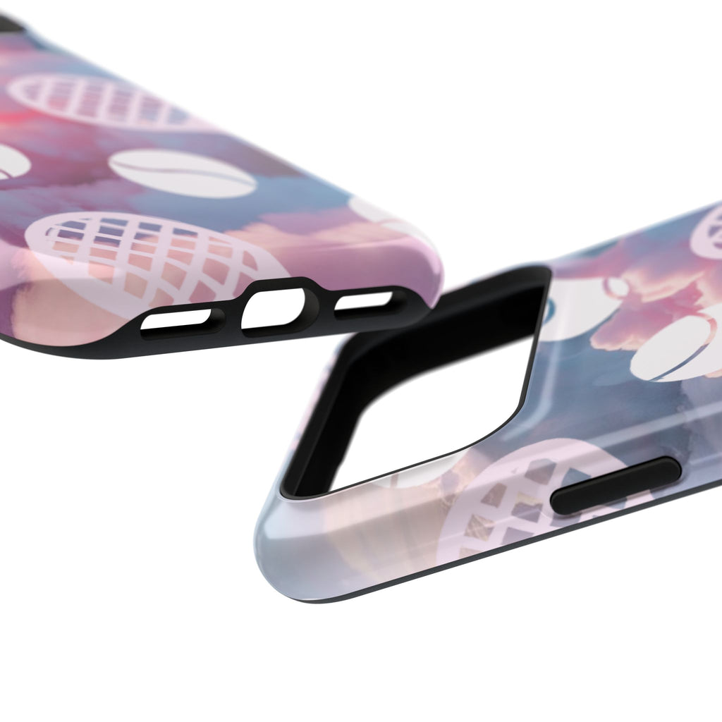 Tennis Impact-Resistant Phone Case — Tennis Rackets & Balls on Cloudscape