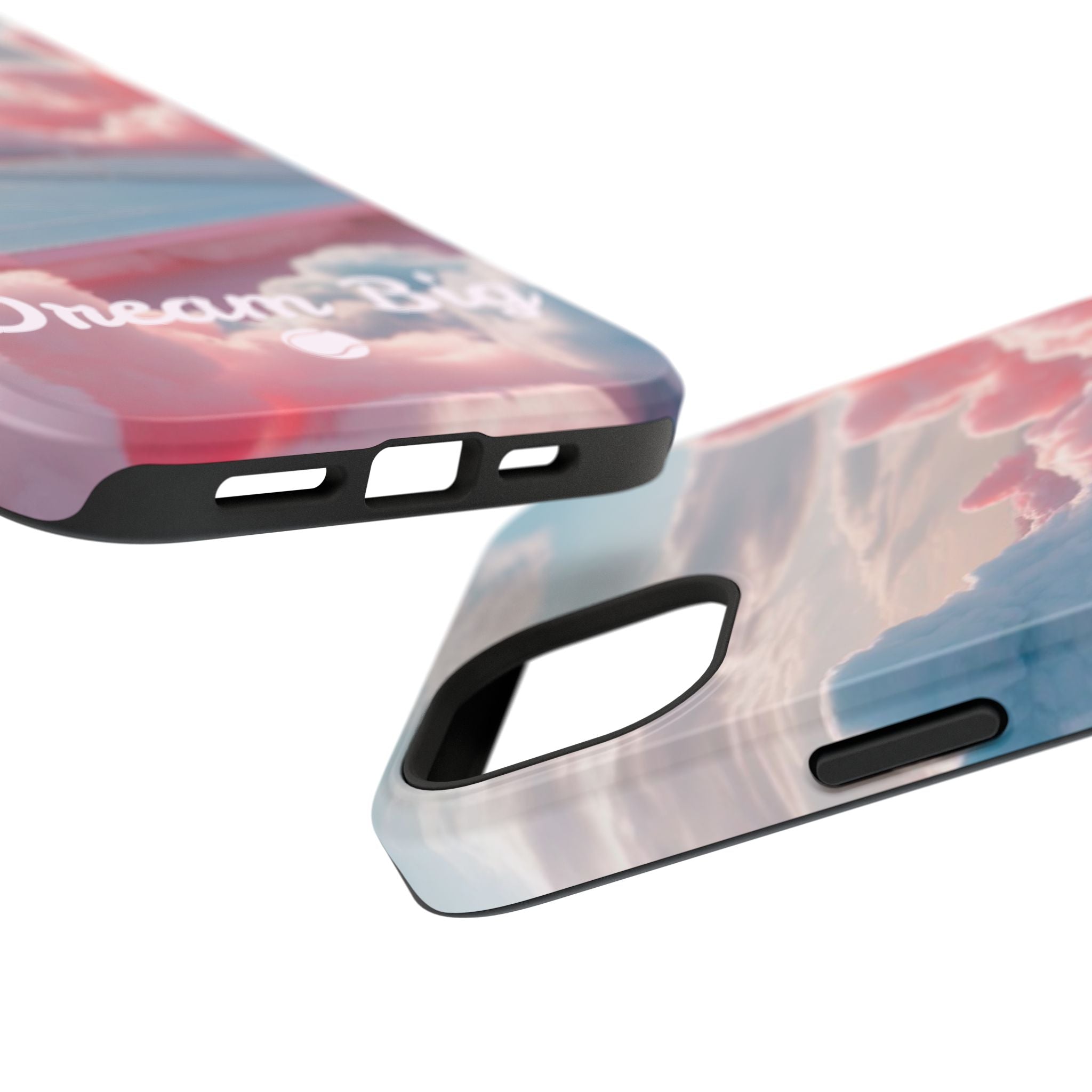 Tennis Impact-Resistant Phone Case — 'Dream Big' Pastel Cloud Tennis Court