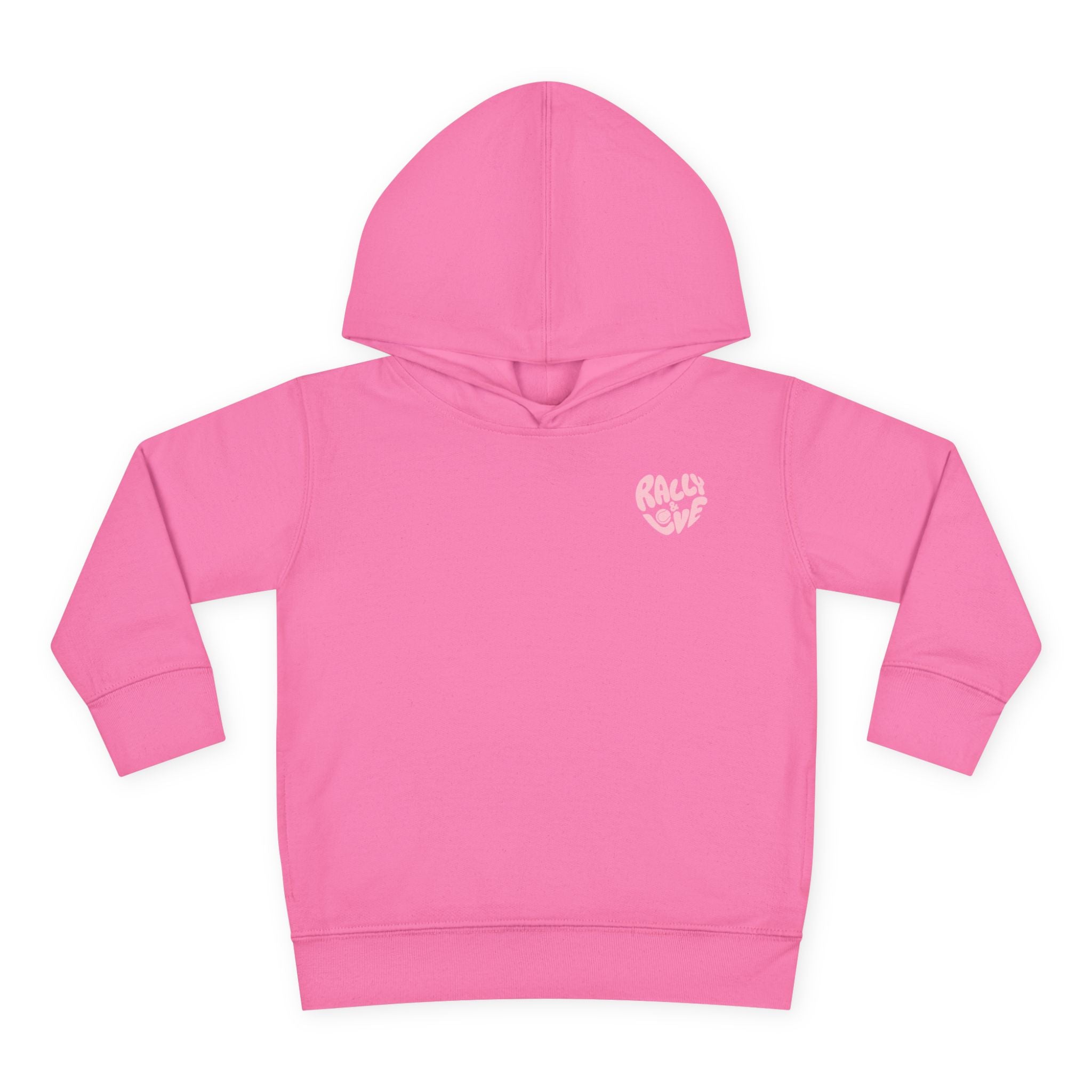Girl Toddler's Junior Hoodie — “Let’s Go” Tennis Graphic Sweatshirt (Pink & Green)