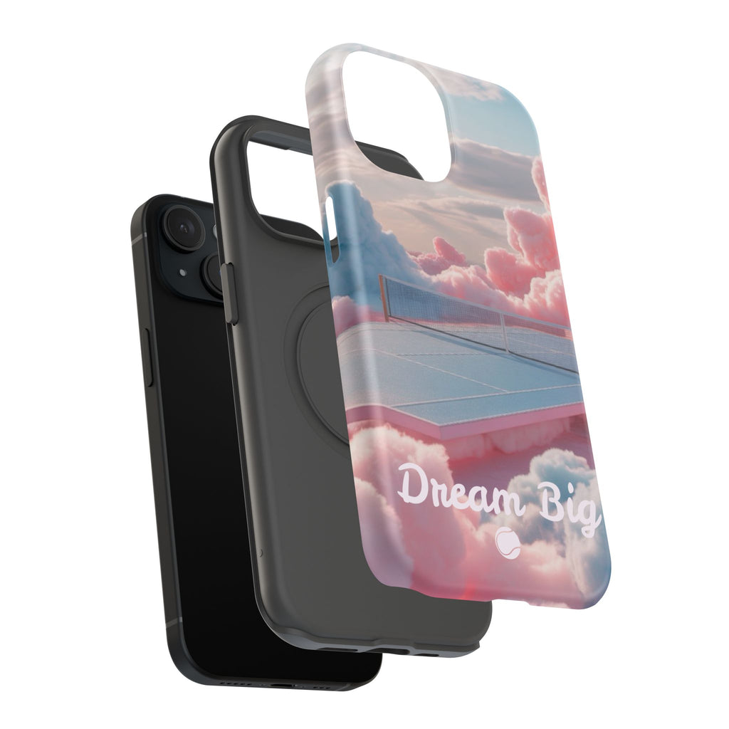 Tennis Impact-Resistant Phone Case — 'Dream Big' Pastel Cloud Tennis Court