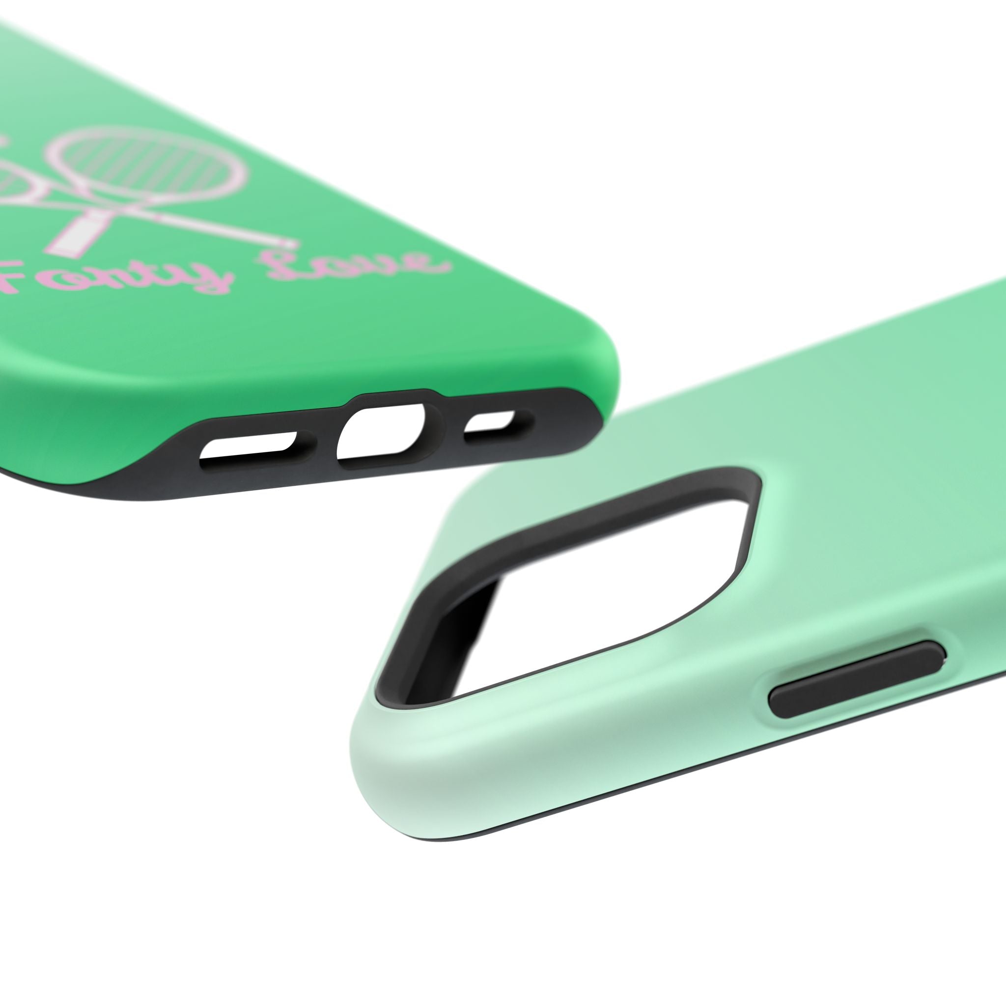 Tennis Impact-Resistant Phone Case — 'Forty Love', Green Gradient
