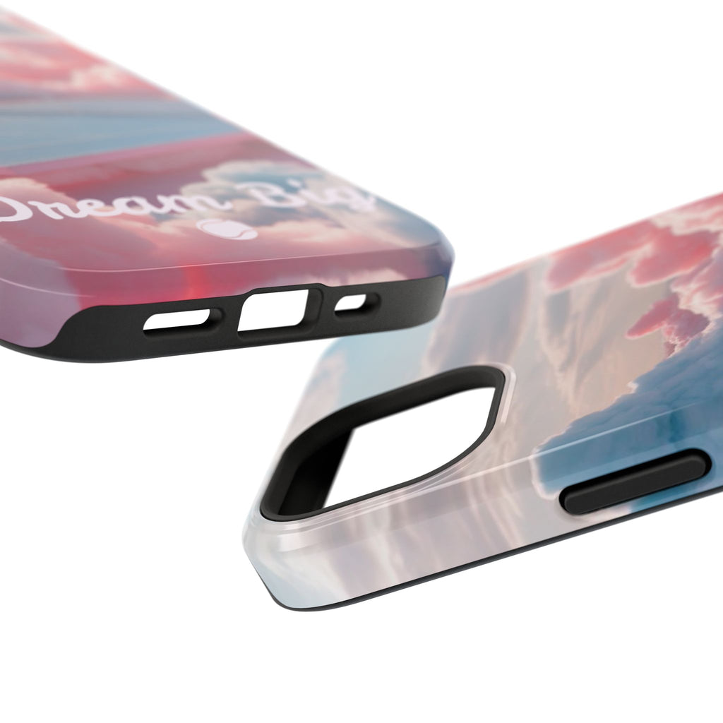 Tennis Impact-Resistant Phone Case — 'Dream Big' Pastel Cloud Tennis Court