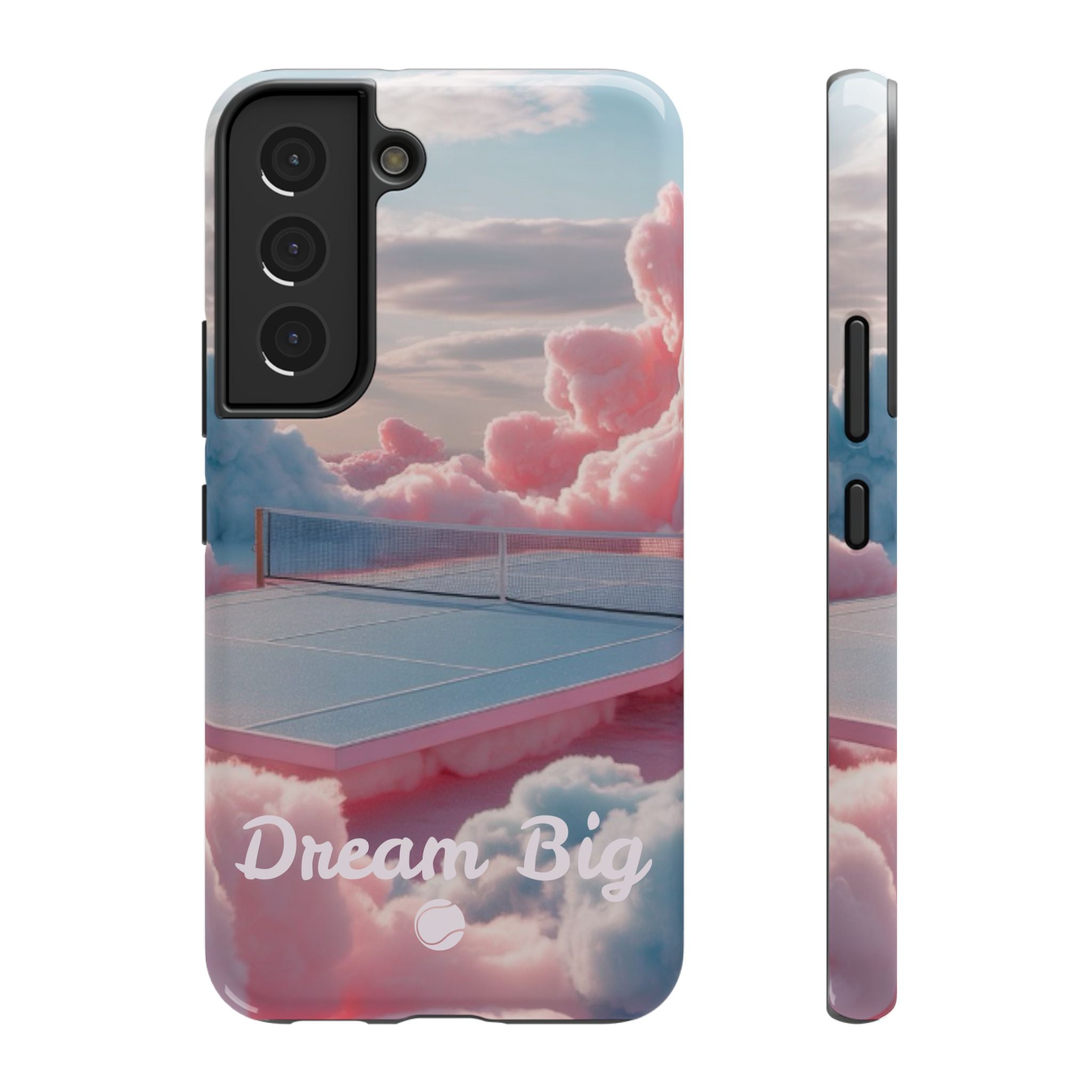 Tennis Impact-Resistant Phone Case — 'Dream Big' Pastel Cloud Tennis Court
