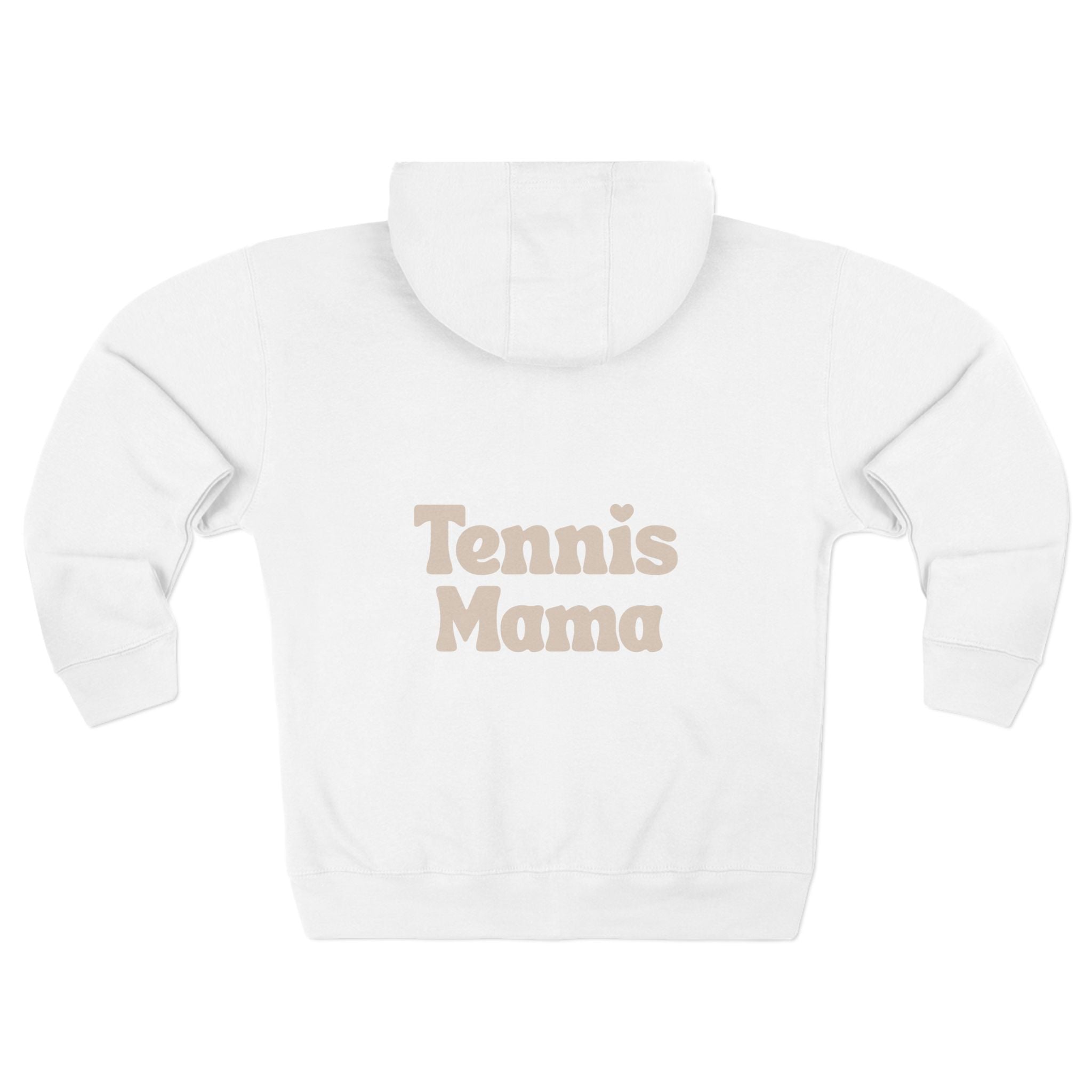 Women's Zip Hoodie — 'Tennis mama' Zip Hoodie sweatshirt (tan)