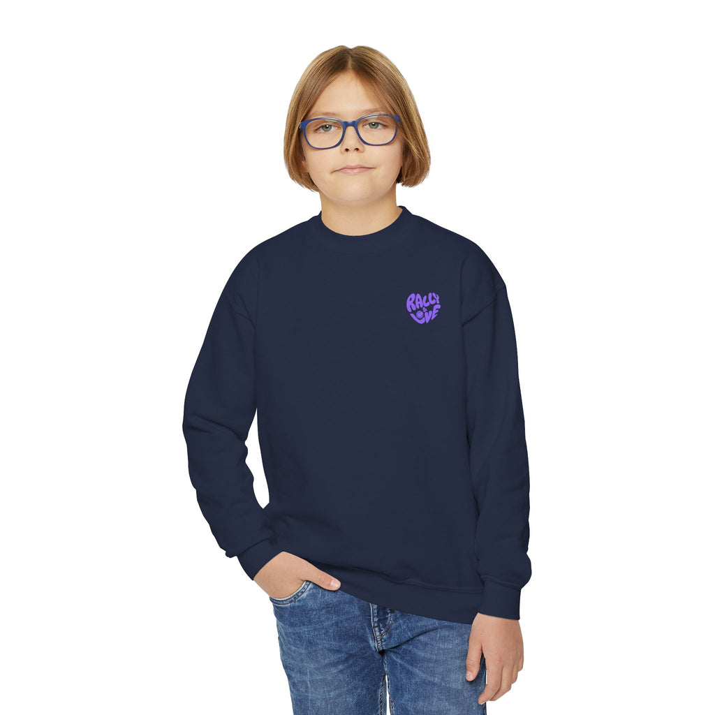 Girl's Junior Tennis Crewneck Sweatshirt – Retro Gradient "TENNIS" Graphic