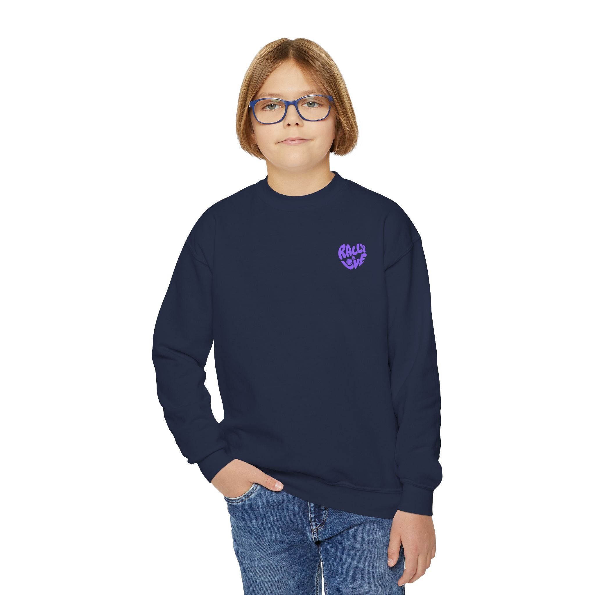 Girl's Junior Tennis Crewneck Sweatshirt – Retro Gradient "TENNIS" Graphic